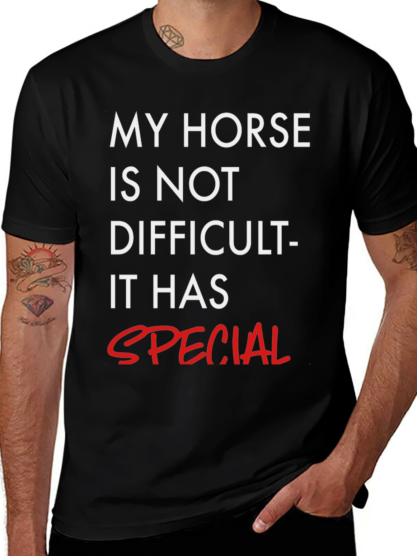 Variant 27 of Funny Horse Owner T-Shirt - 'My Horse is Special' Design