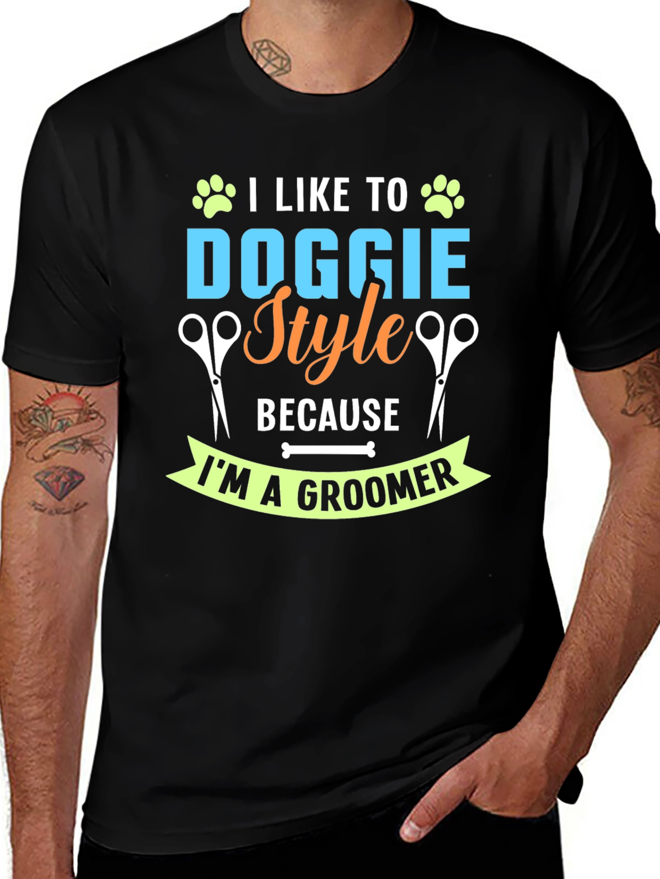 Variant 20 of Funny Dog Groomer T-Shirt - Doggie Style