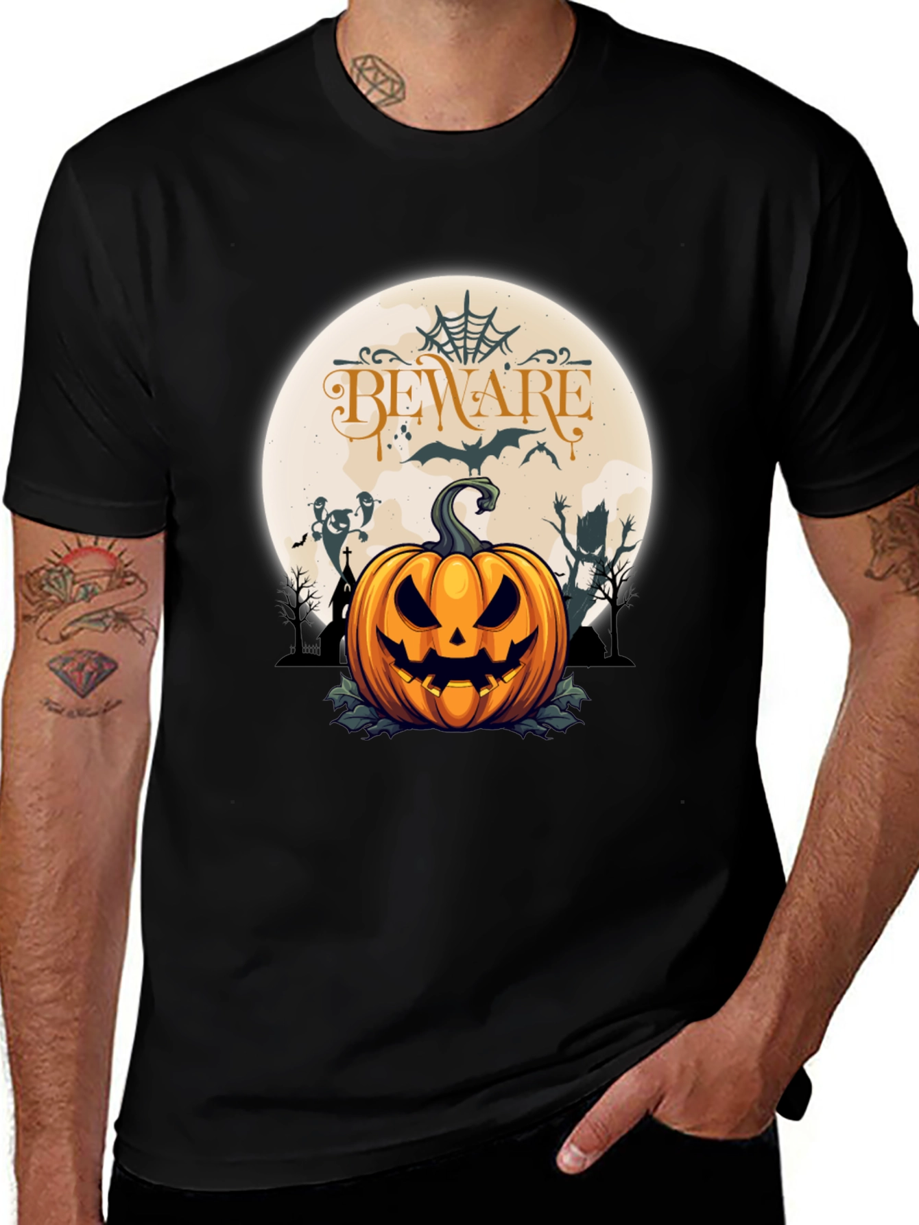 Spooky Halloween Pumpkin T-Shirt