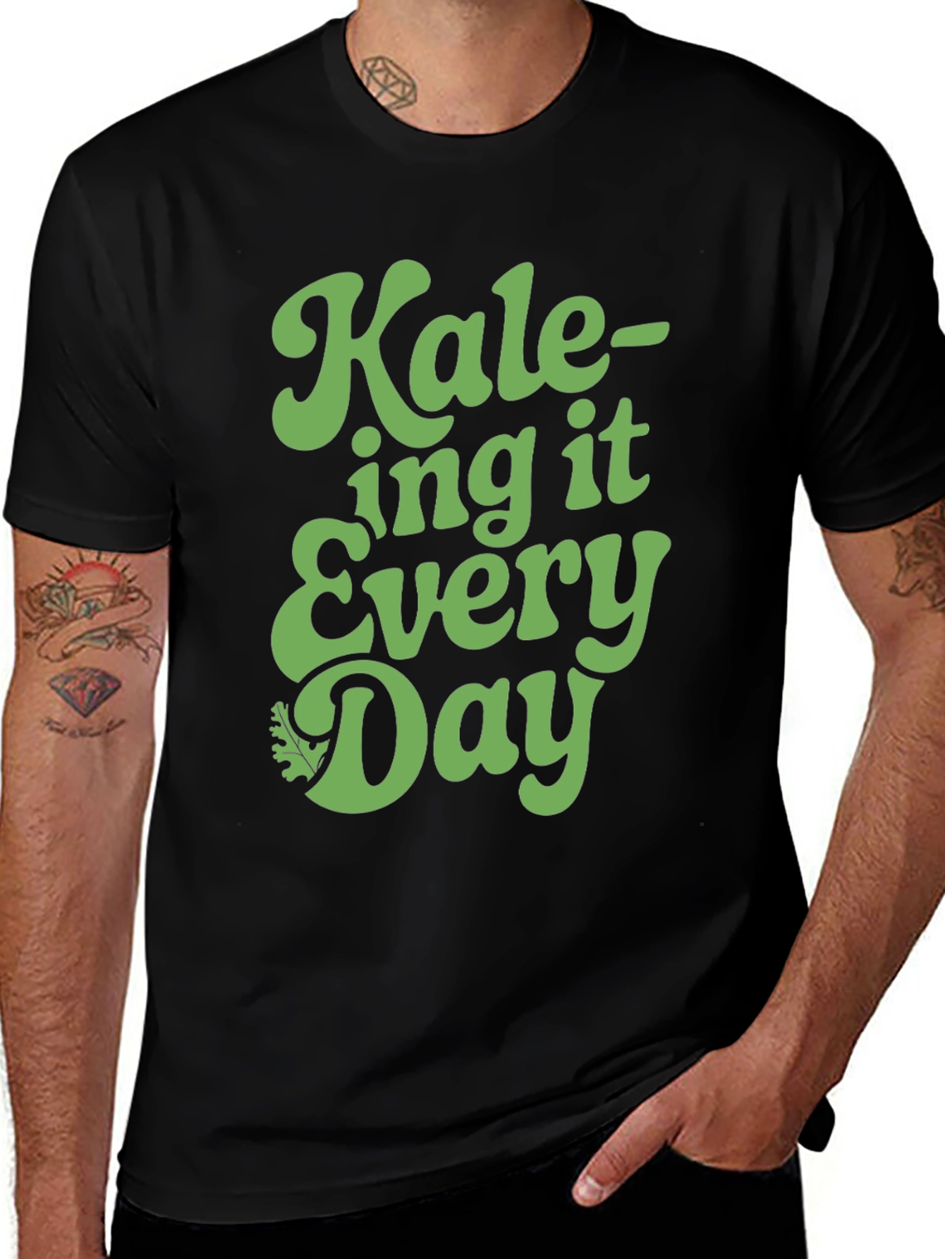 Variant 23 of Kale-ing It Every Day Graphic Tee - Vegan Shirt