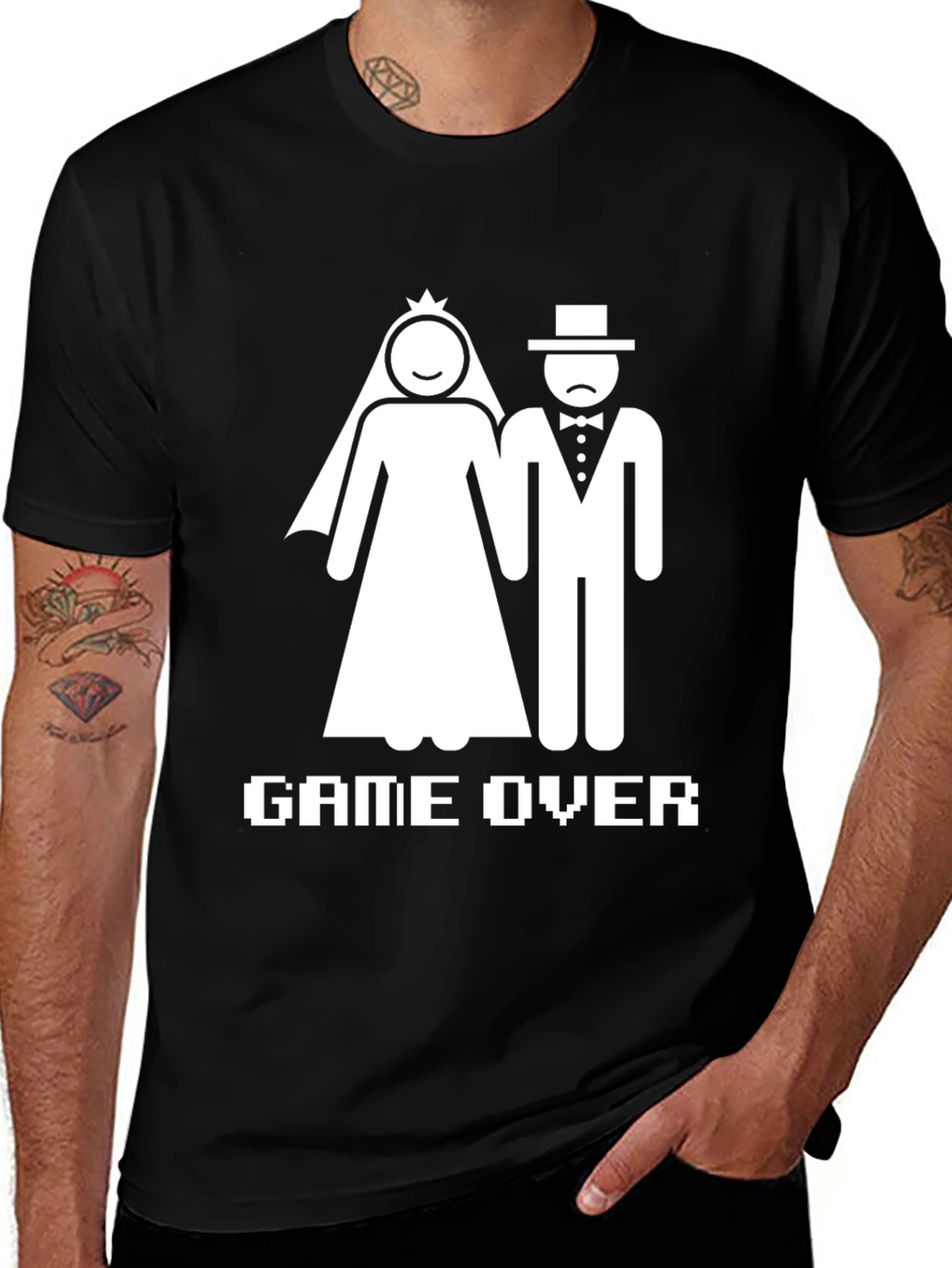 Variant 9 of Game Over Wedding Humor T-Shirt