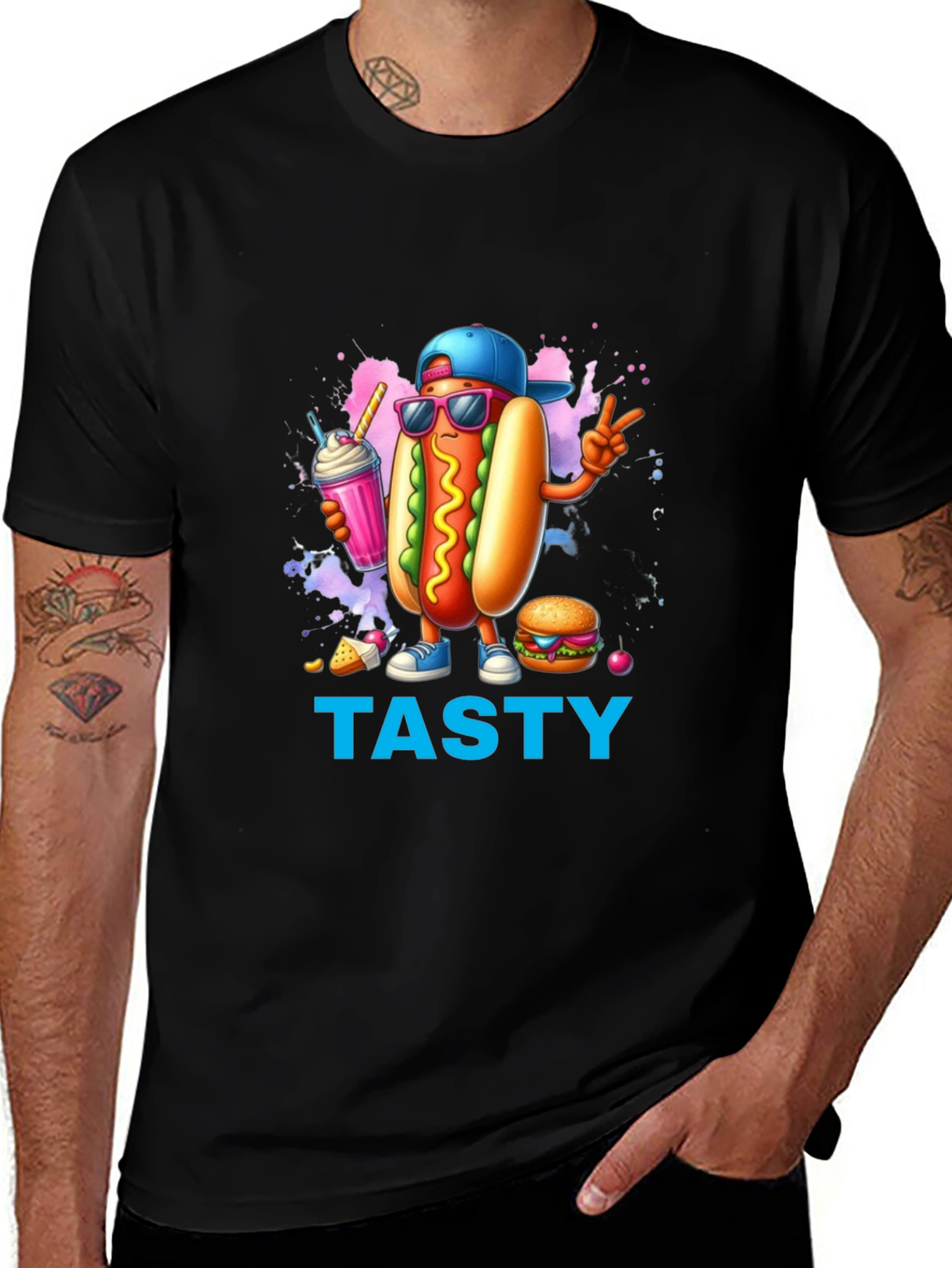 Variant 27 of Tasty Hot Dog T-Shirt - Fun Foodie Fashion