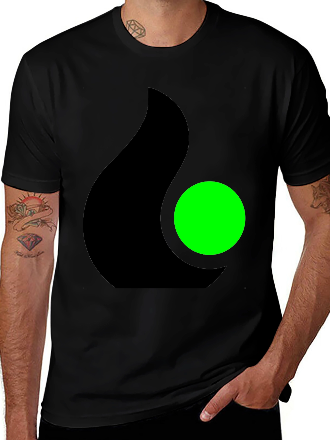 Variant 22 of Modern Black T-Shirt with Abstract Graphic Design