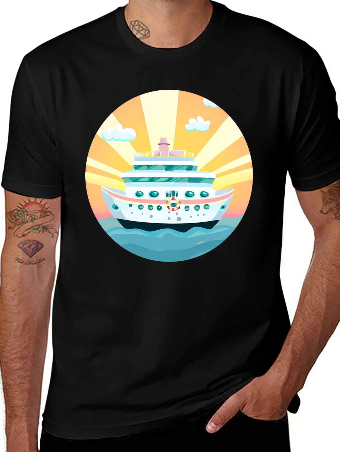 Variant 17 of Cruise Ship Graphic Tee - Sun, Sea, Style!