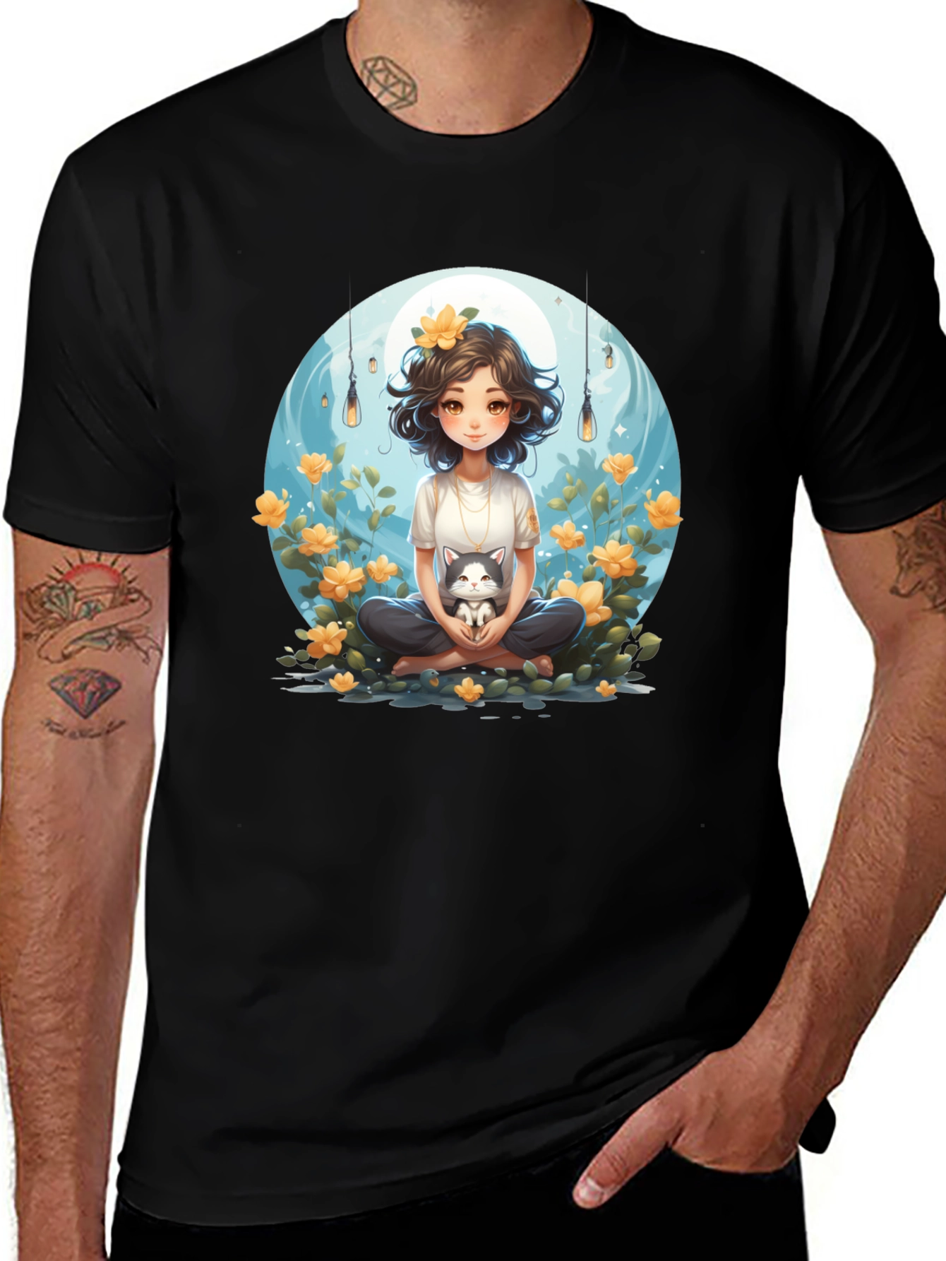 Variant 5 of Girl and Cat Graphic Tee