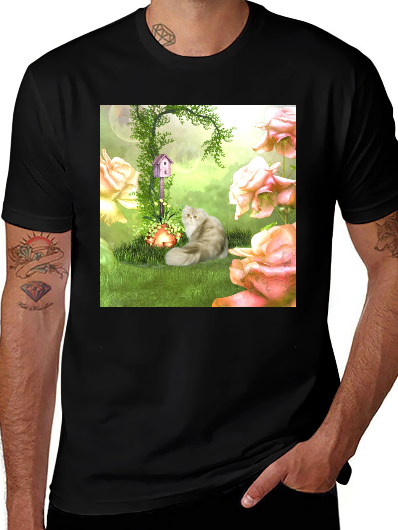 Variant 21 of Fantasy Cat Garden T-Shirt