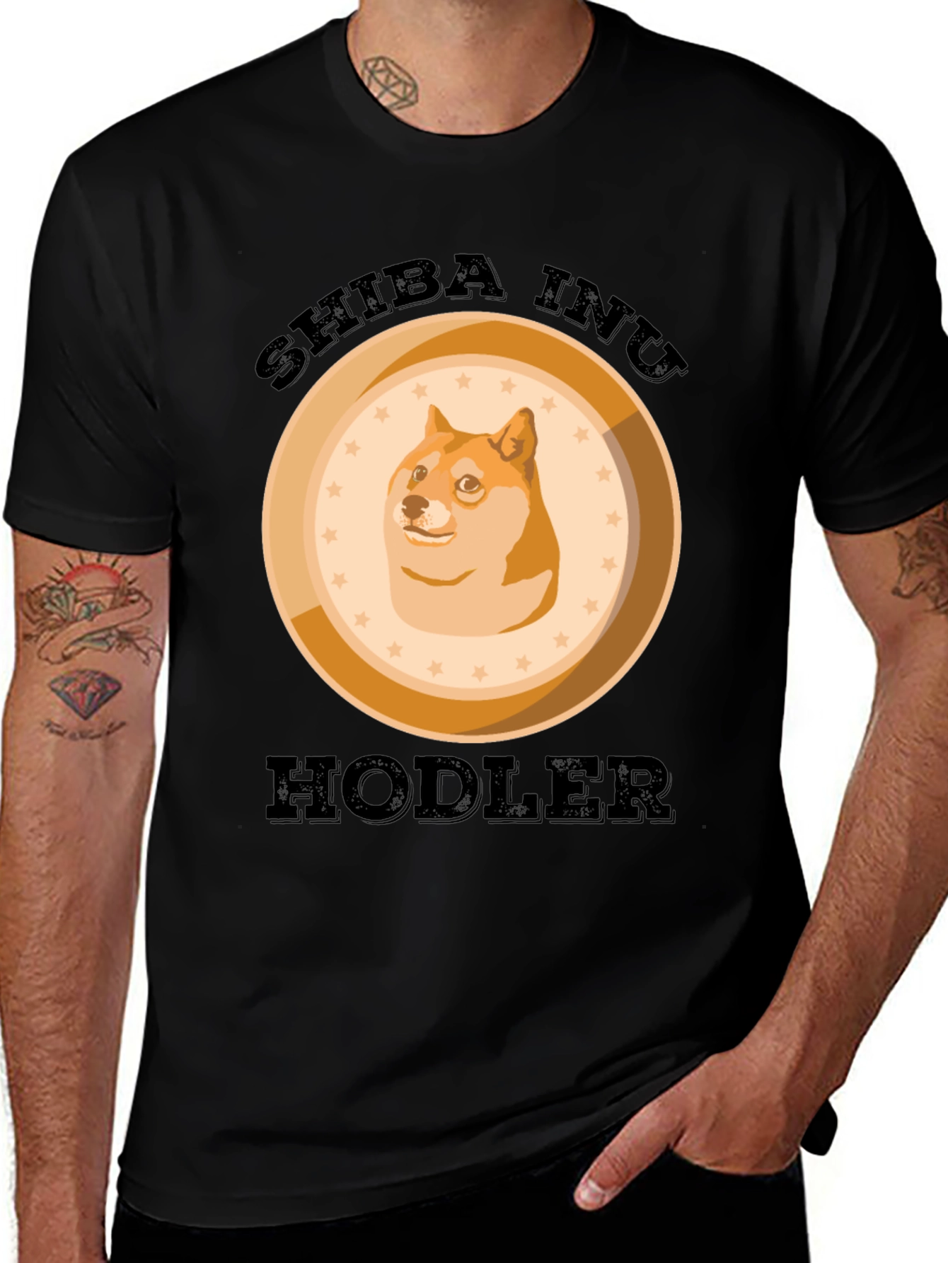 Shiba Inu HODLER Black T-Shirt