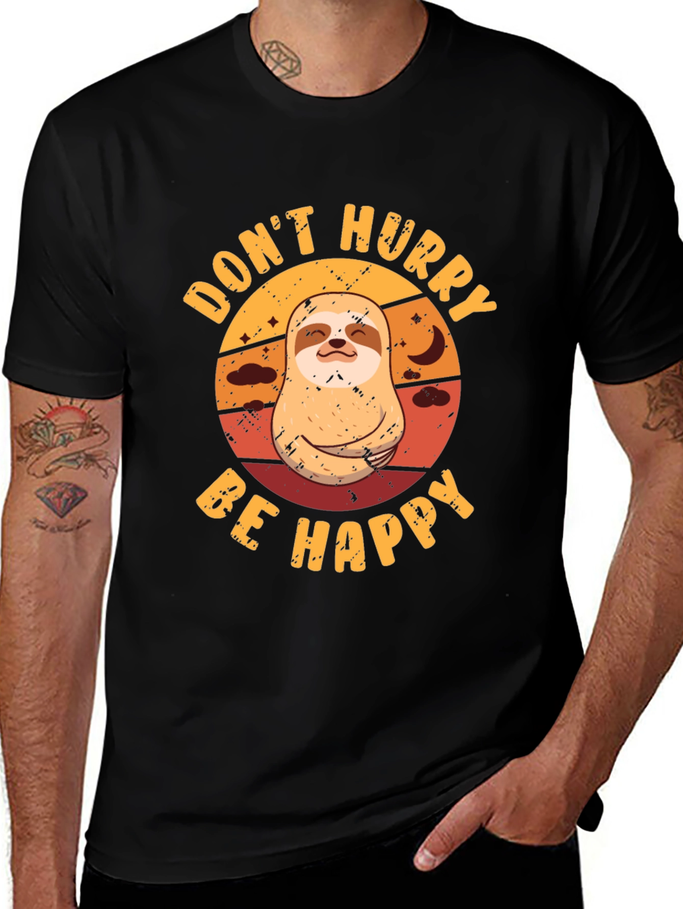 Variant 10 of Sloth Graphic Tee - Don't Hurry Be Happy