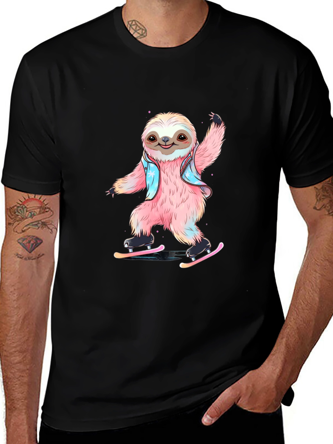 Variant 14 of Sloth Ice Skating T-Shirt - Fun Graphic Tee