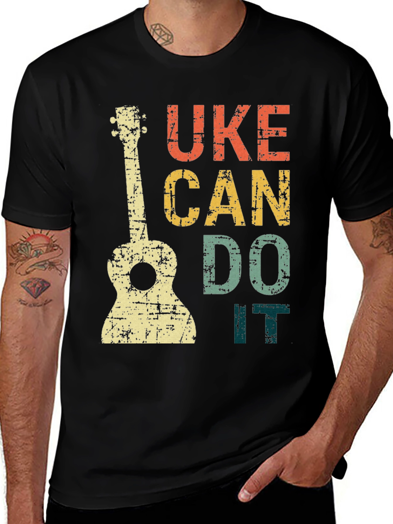 Variant 15 of Uke Can Do It T-Shirt - Retro Ukulele Graphic Tee