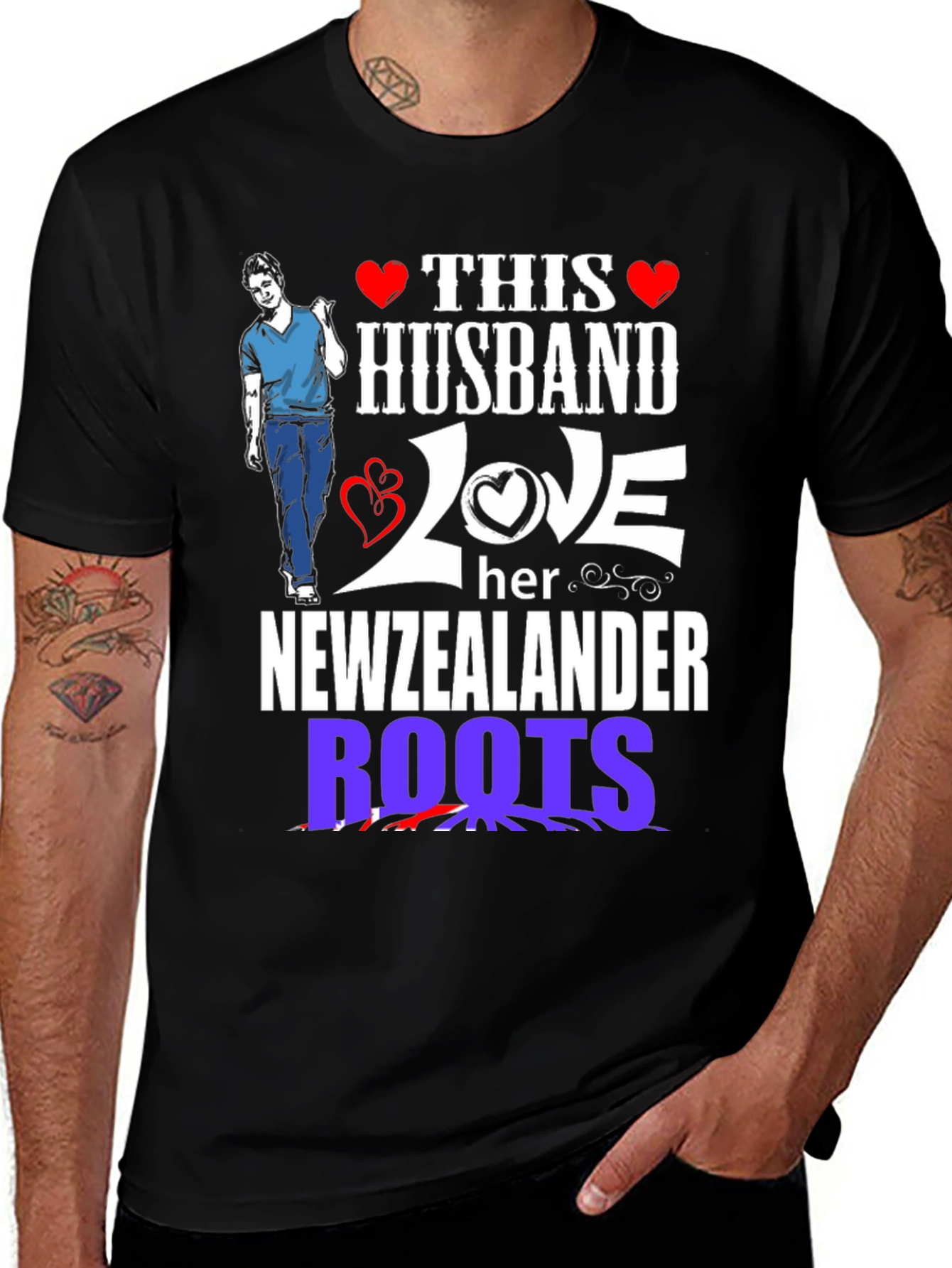Variant 14 of Husband Loves New Zealander Roots Graphic T-Shirt