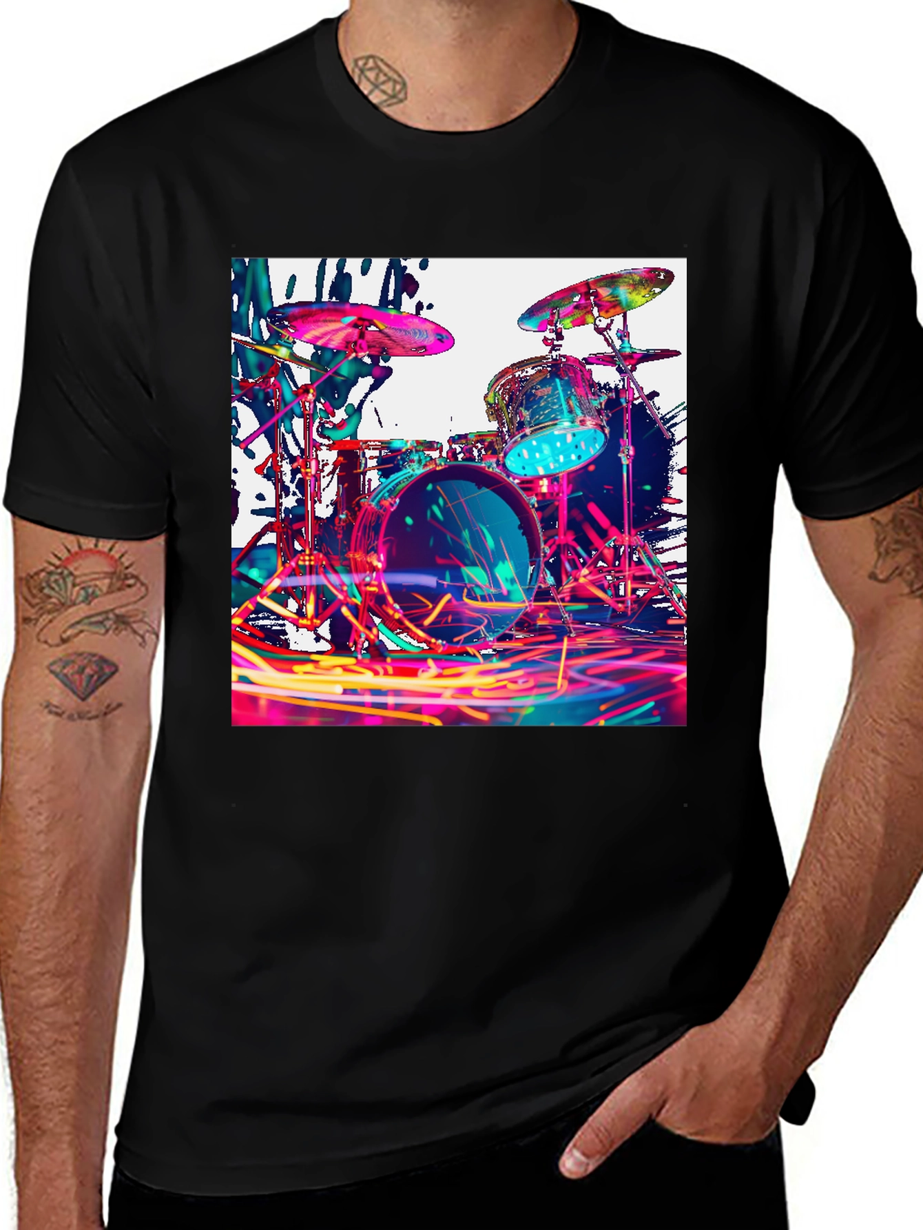 Variant 10 of Vibrant Drum Kit Graphic T-Shirt