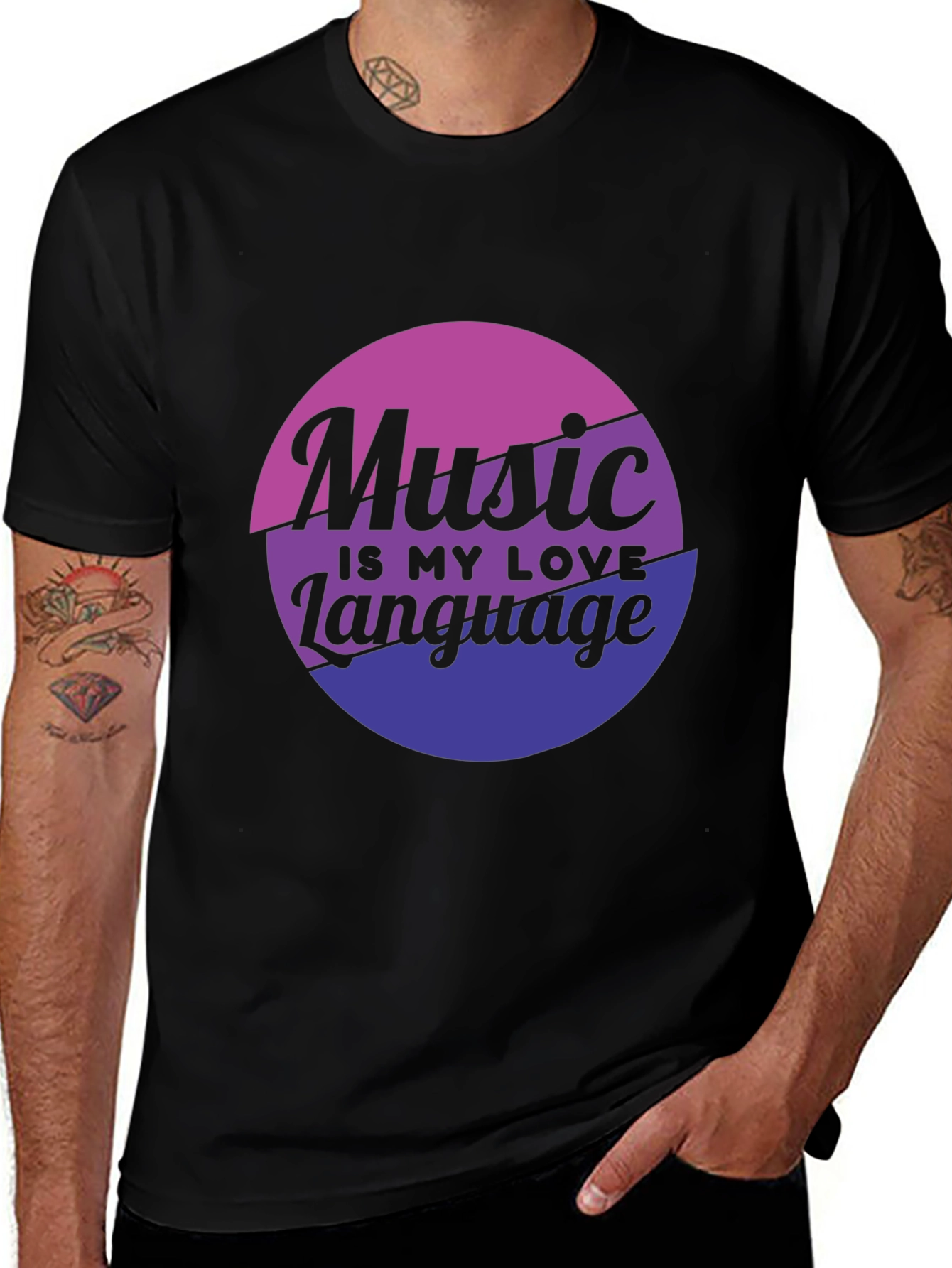 Variant 26 of Music is My Love Language Tee - Black
