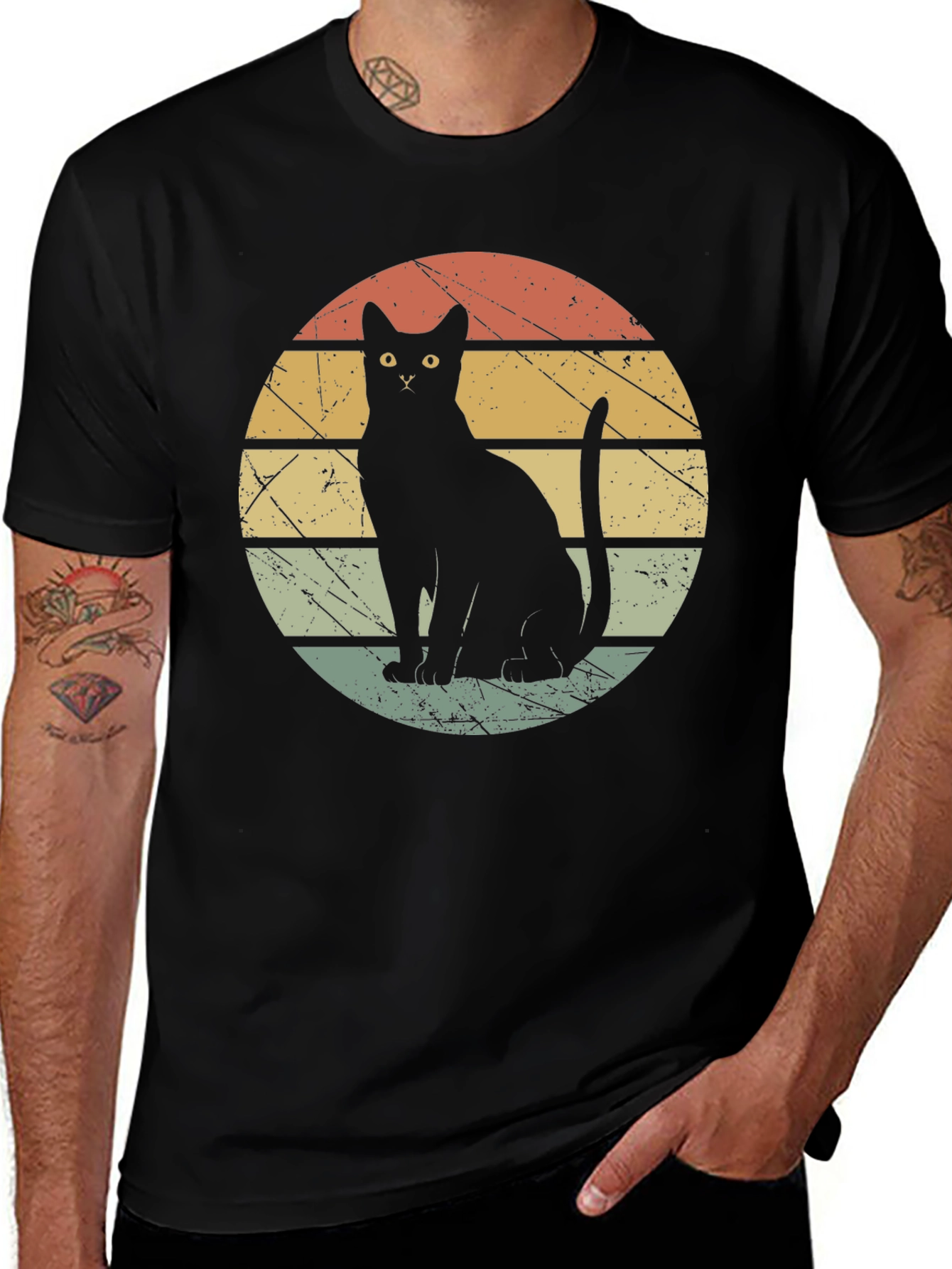 Variant 22 of Retro Black Cat T-Shirt