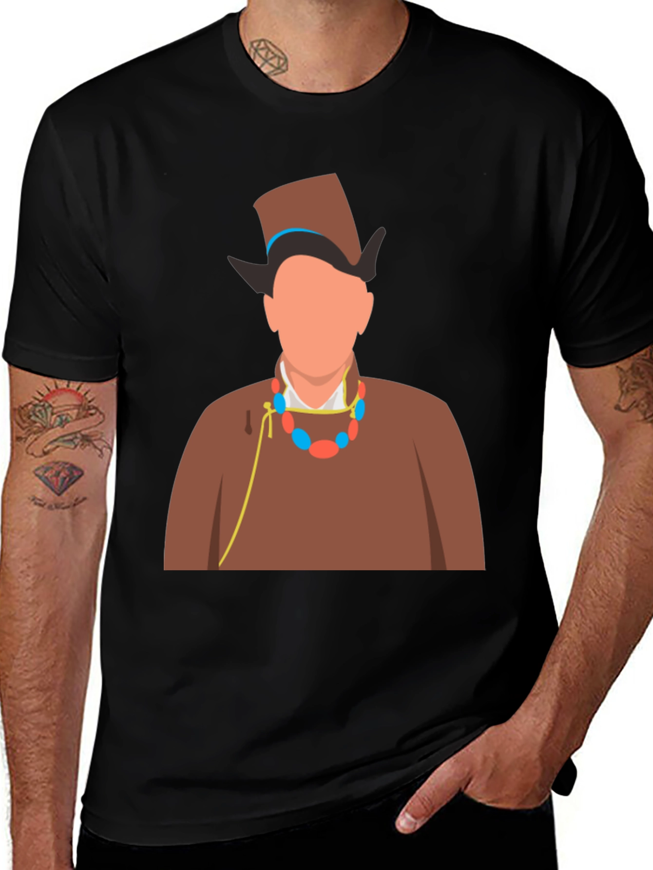 Variant 25 of Stylish Graphic Tee: Man in Traditional Outfit