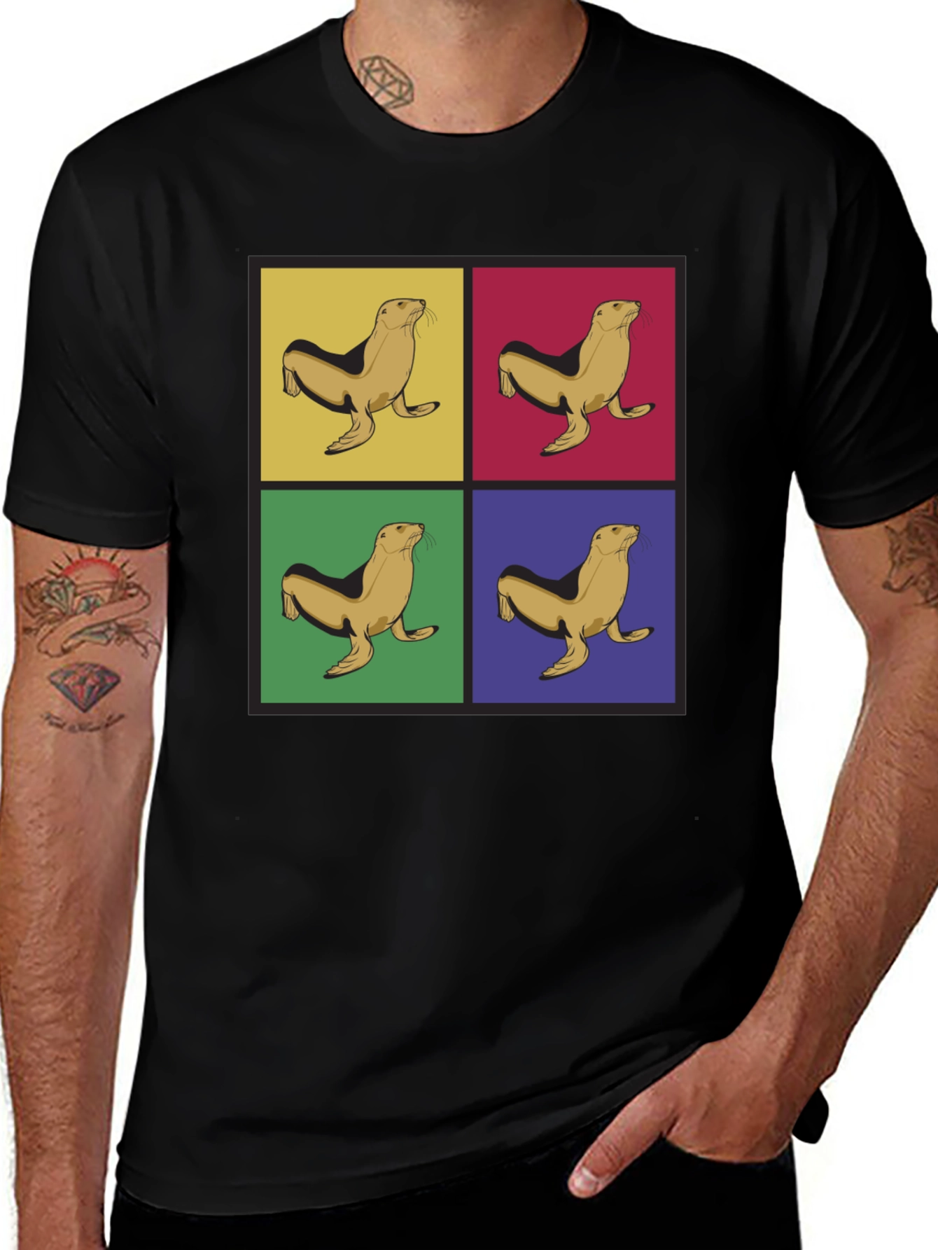 Variant 30 of Pop Art Seal Graphic Tee - Unique Stylish Design