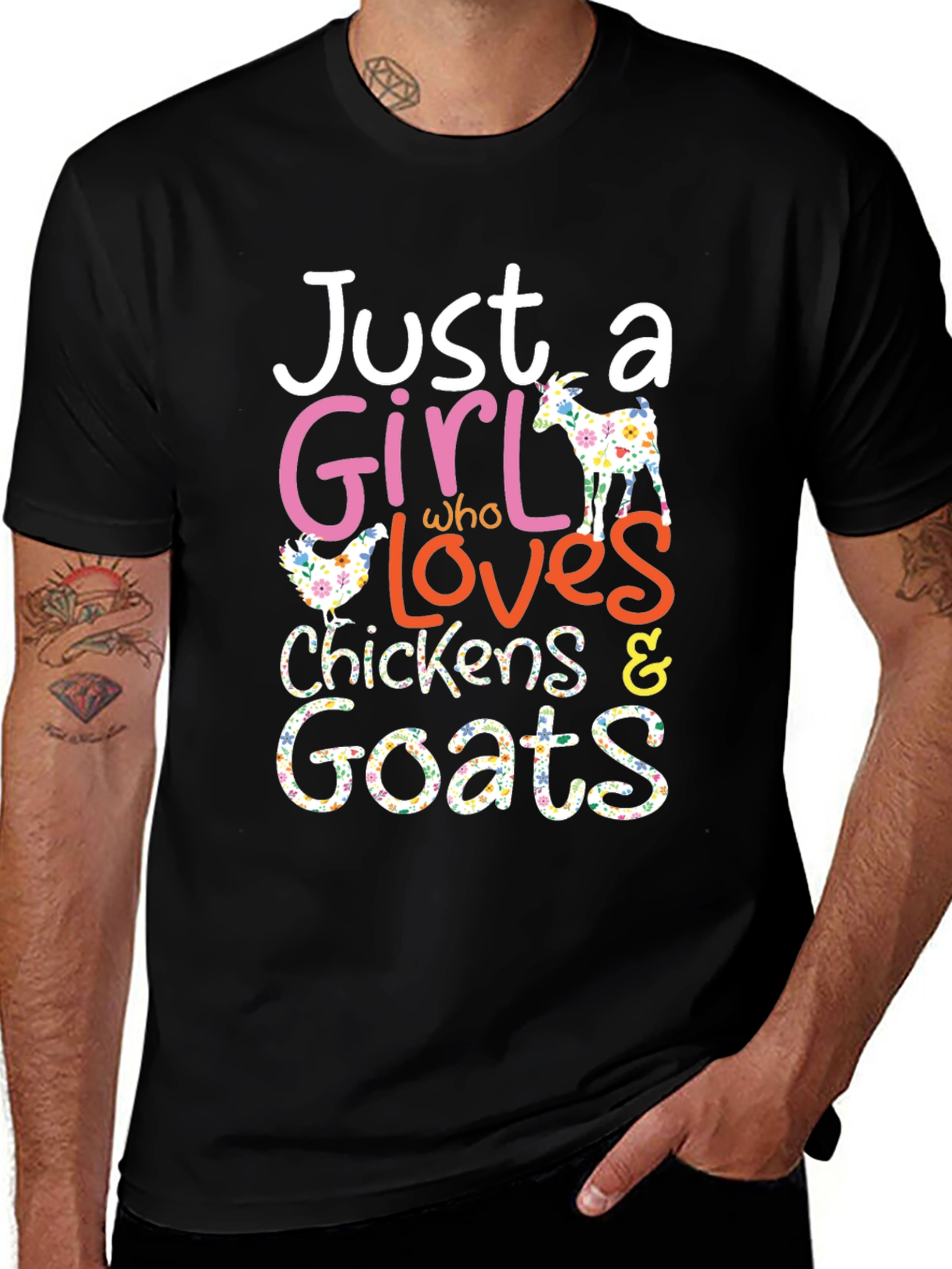 Just a Girl Who Loves Chickens & Goats T-Shirt
