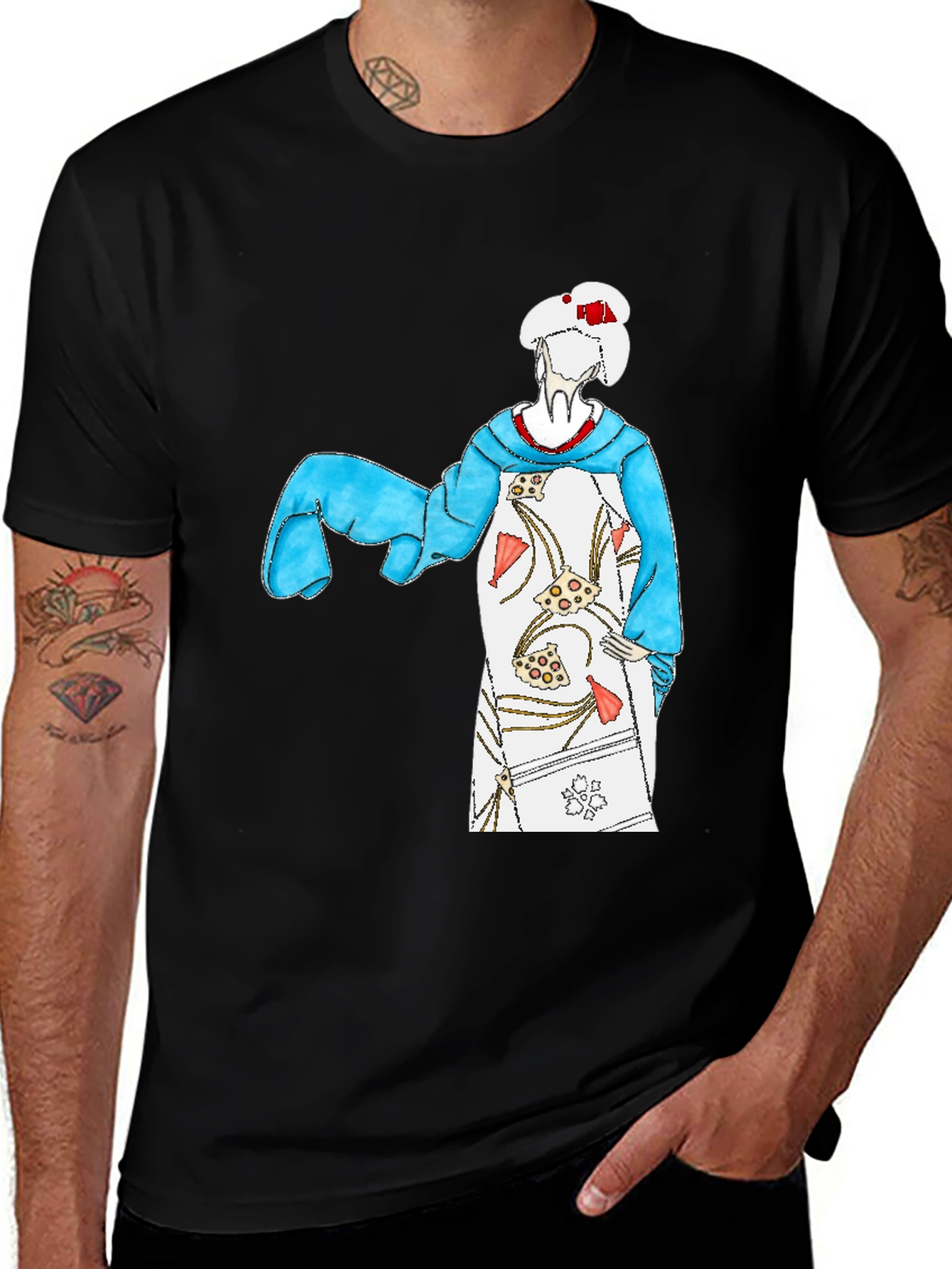 Variant 10 of Geisha Graphic Tee - Black Cotton T-Shirt