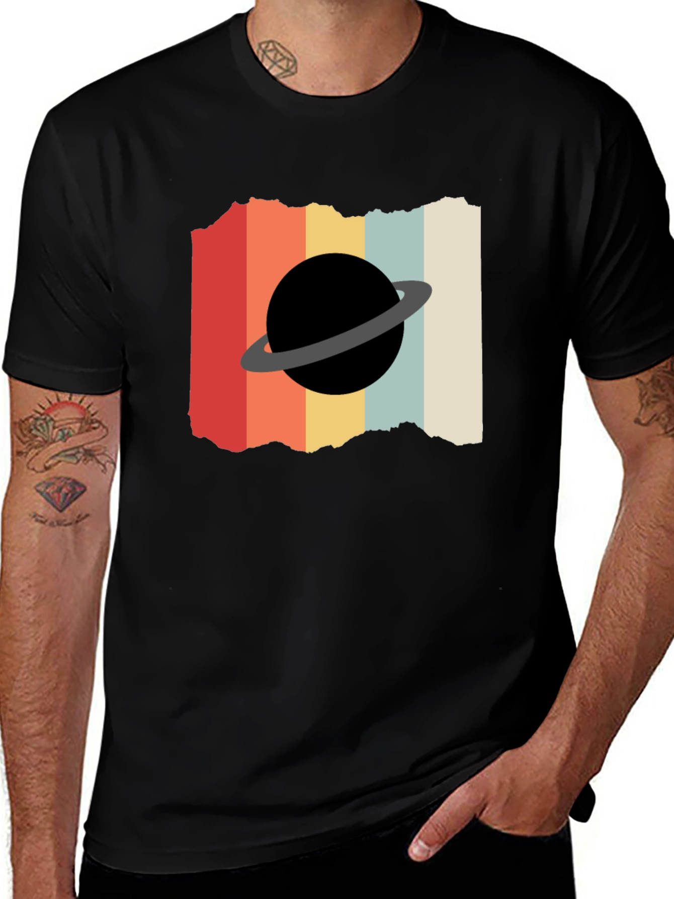 Variant 21 of Retro Planet Graphic Tee - Black