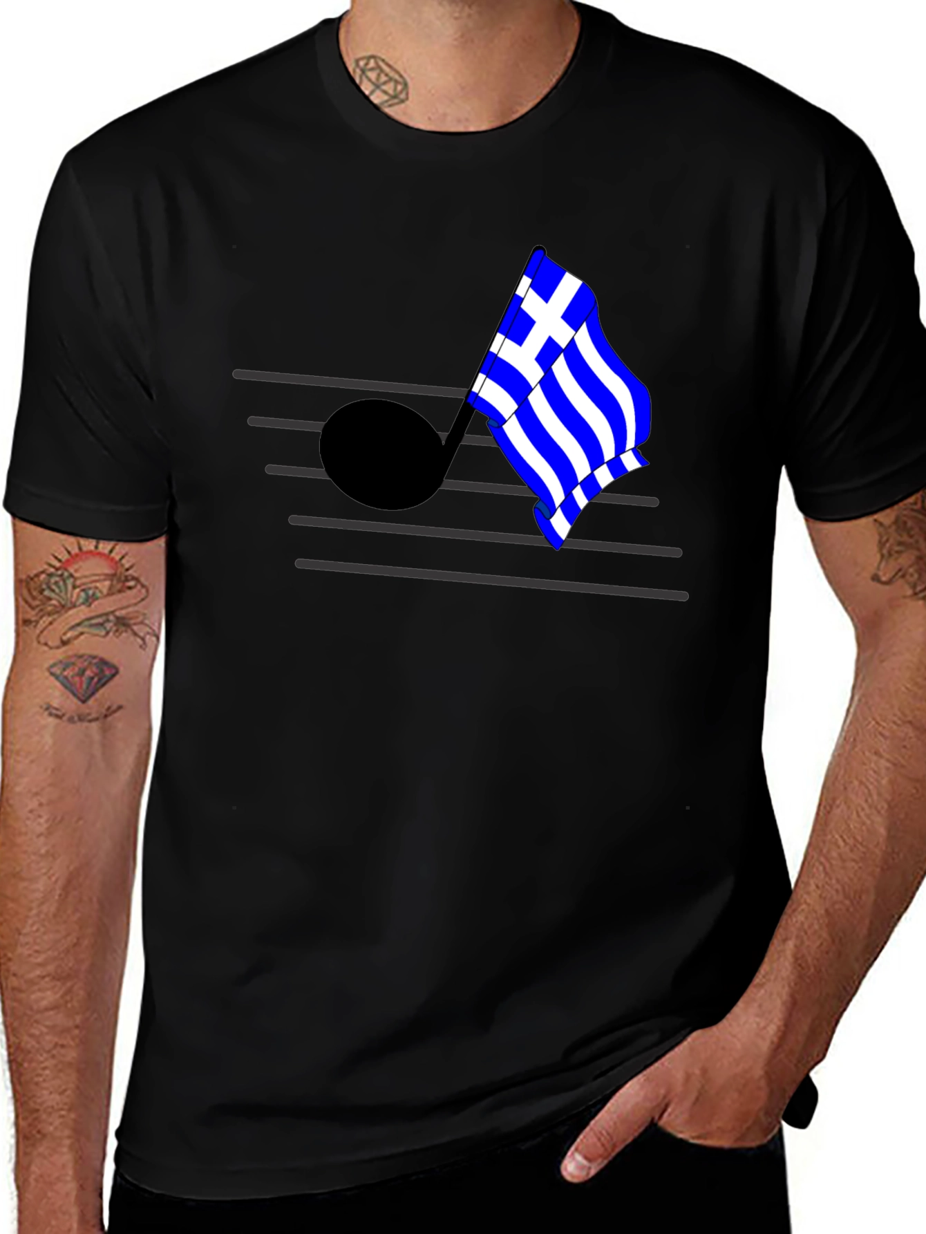 Variant 18 of Greece Flag Music Note T-Shirt