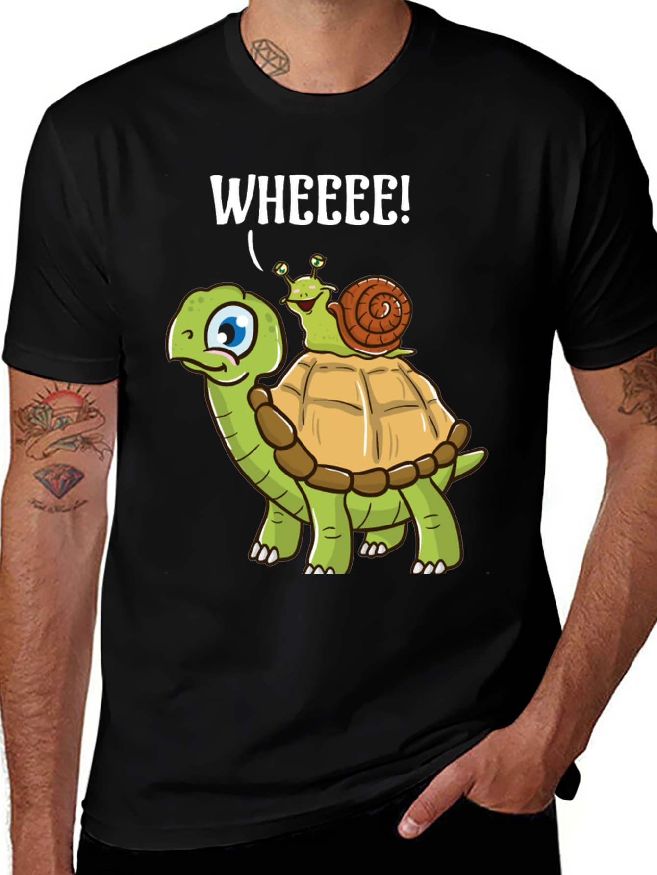 Variant 23 of Funny Turtle Snail Wheee! Graphic T-Shirt