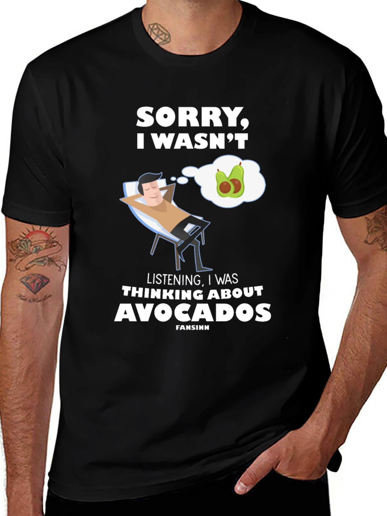 Variant 30 of Sorry, I Wasn't Listening, Avocado T-Shirt