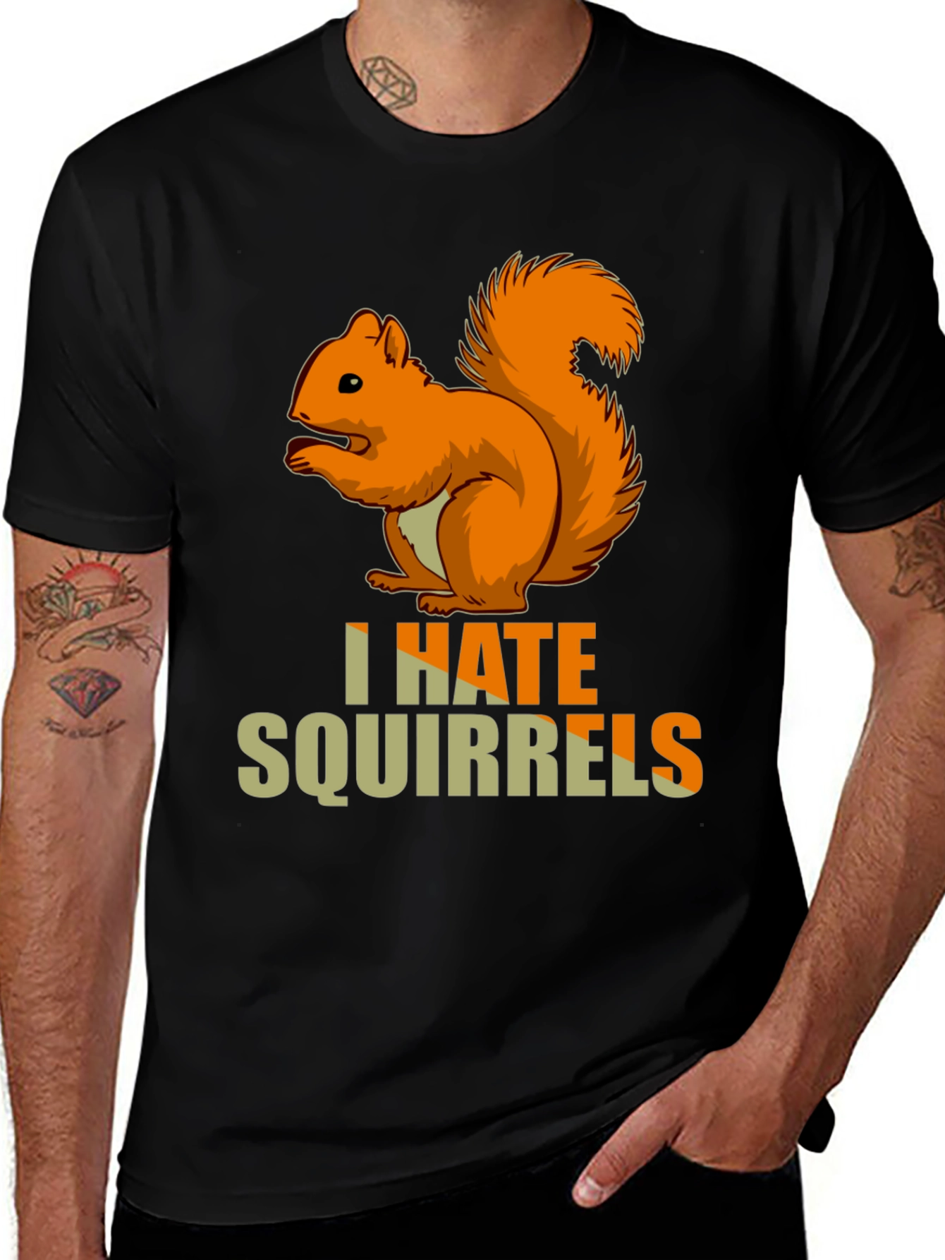 Variant 8 of I HATE Squirrels Funny Graphic Novelty T-Shirt