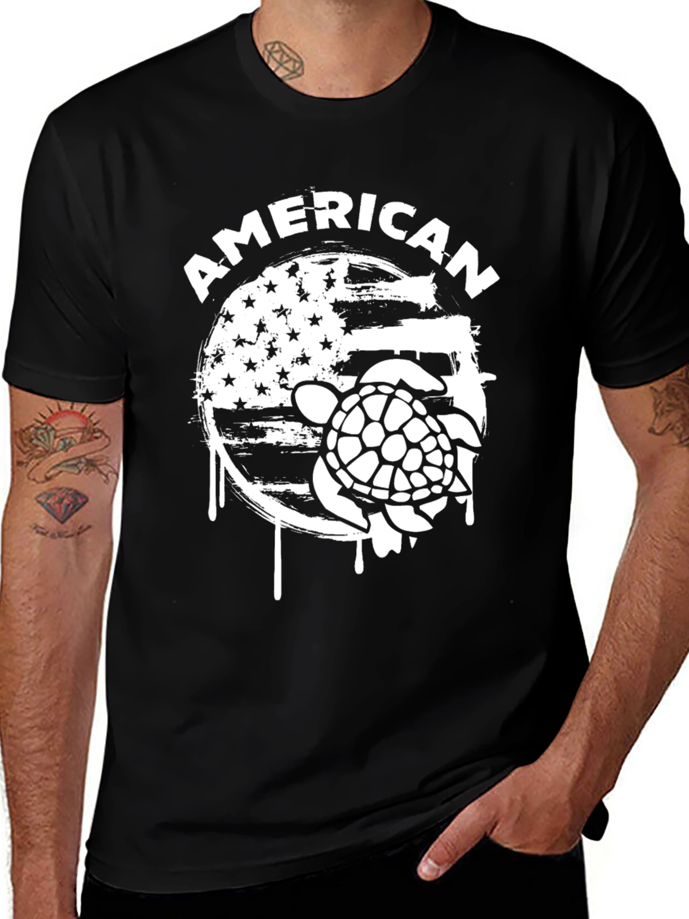 Variant 21 of American Turtle Graphic Print Crew Neck T-Shirt