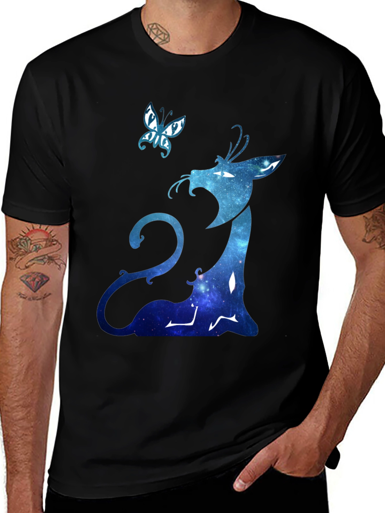 Variant 24 of Galaxy Dragon Graphic Black Tee