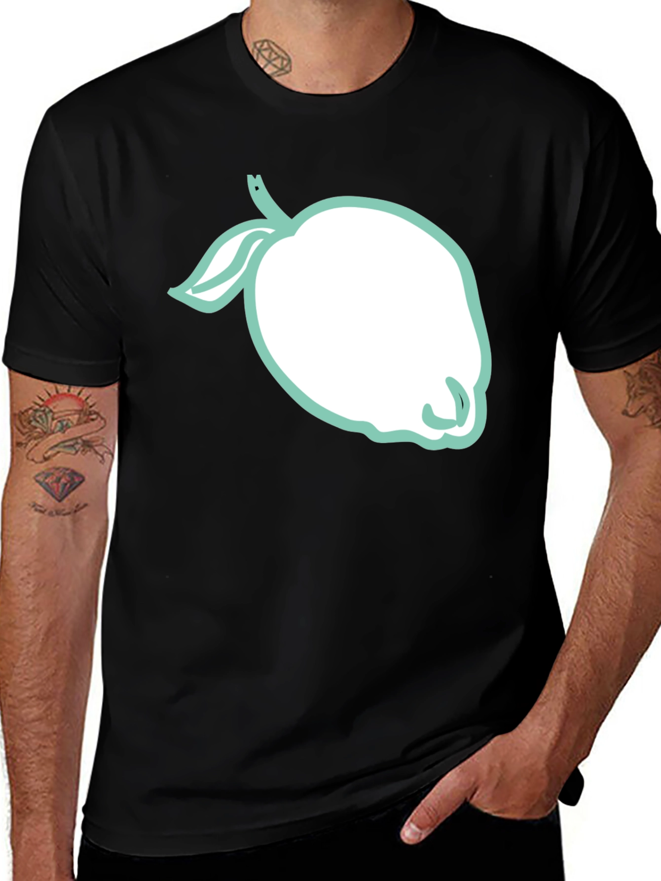 Variant 14 of Lemon Graphic Tee - Trendy Black Shirt