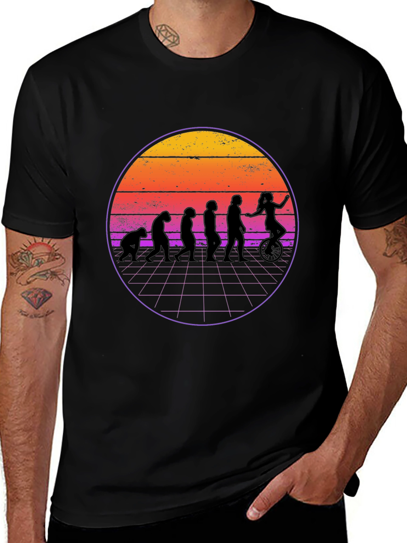Variant 23 of Evolution Unicycle T-Shirt