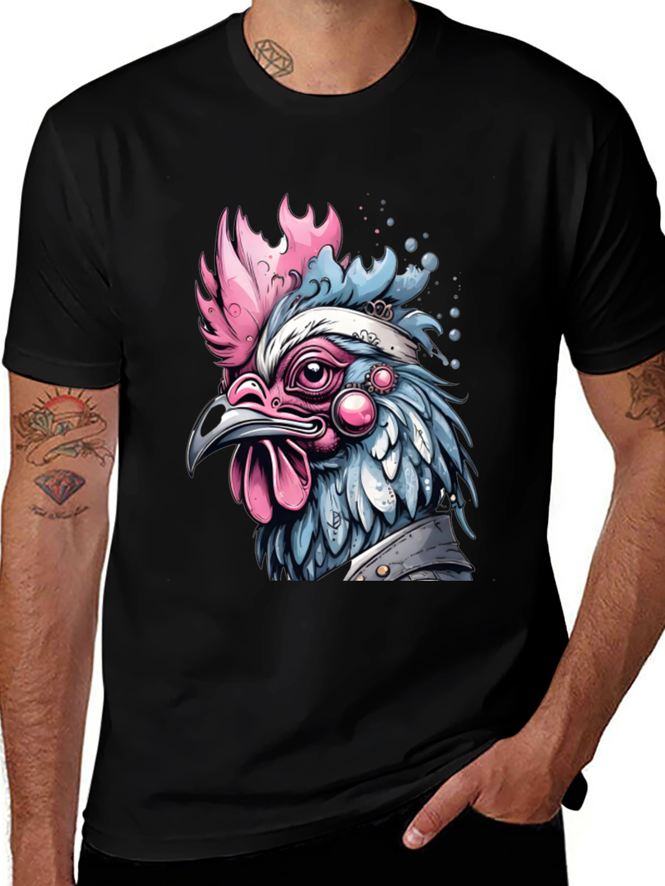 Variant 4 of Artistic Chicken Graphic T-Shirt