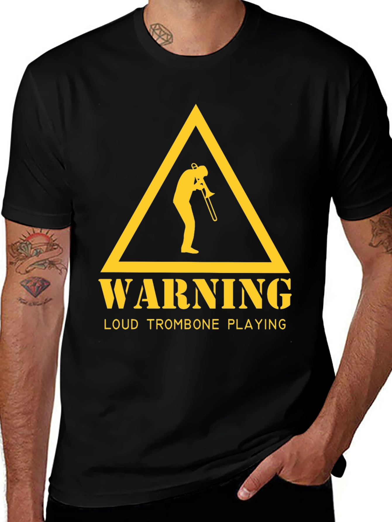 Variant 19 of Warning Loud Trombone Playing Graphic Tee