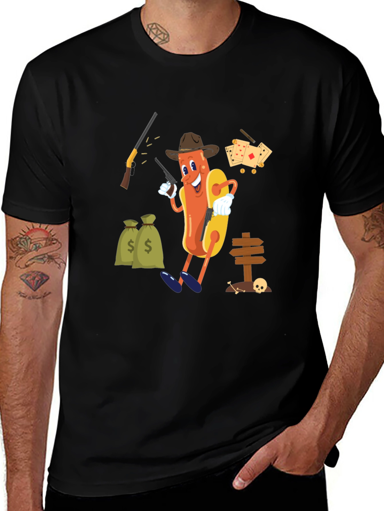 Variant 25 of Wild West Hotdog T-Shirt