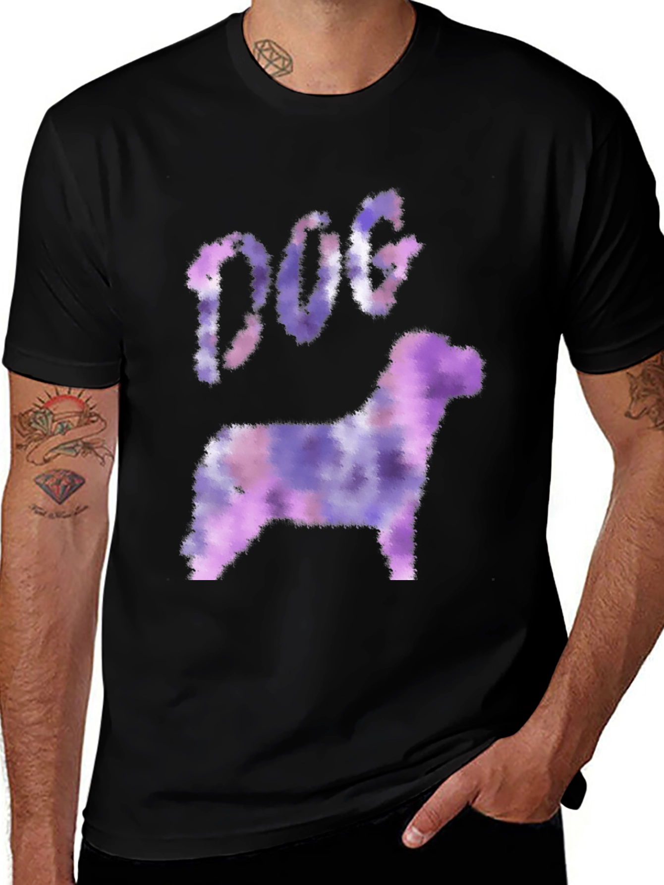 Variant 21 of Dog Art T-Shirt - Black Cotton Blend Tee