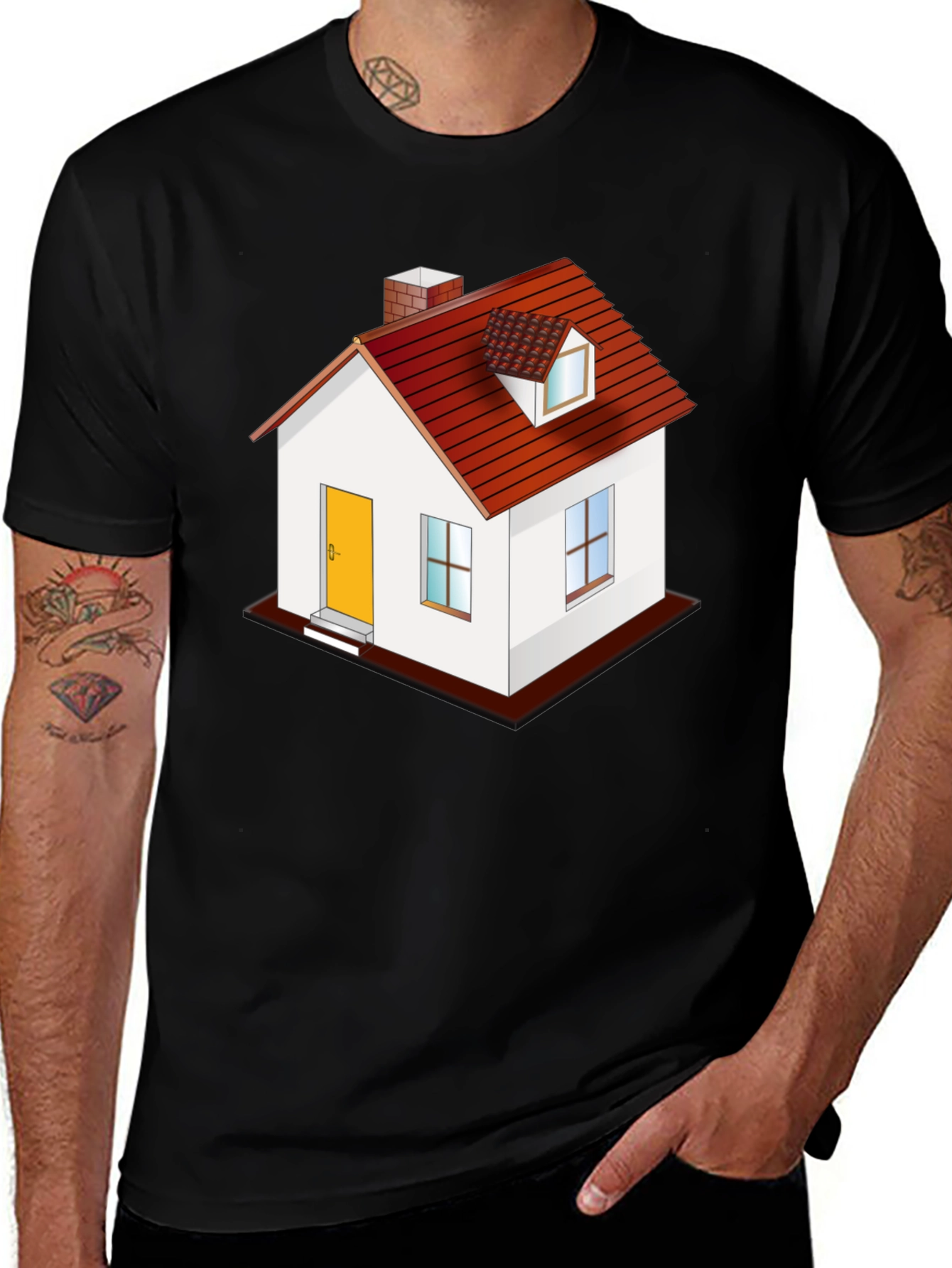 Variant 14 of House Graphic T-Shirt, Black Tee