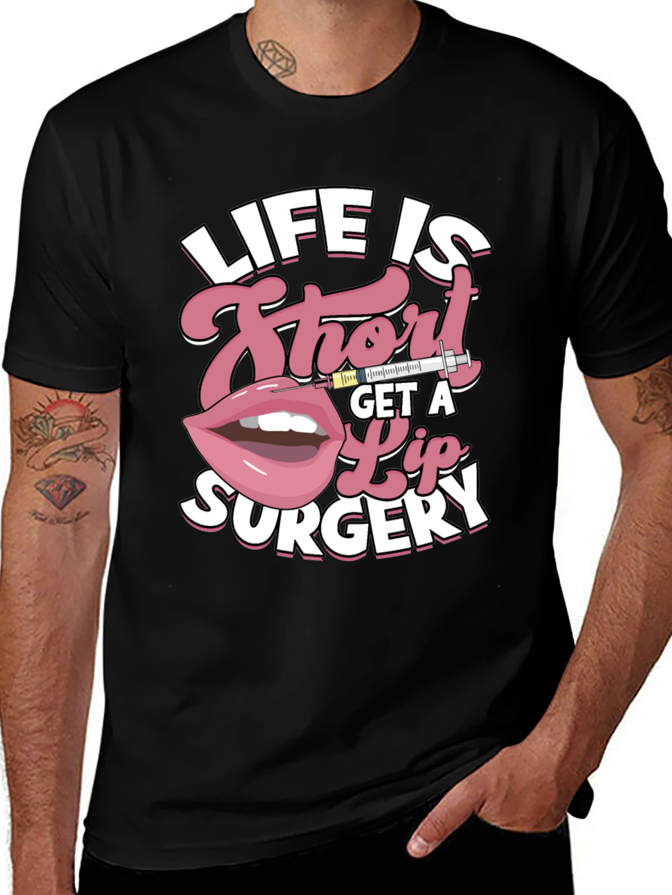 Variant 12 of Life is Short Lip Surgery Graphic Tee