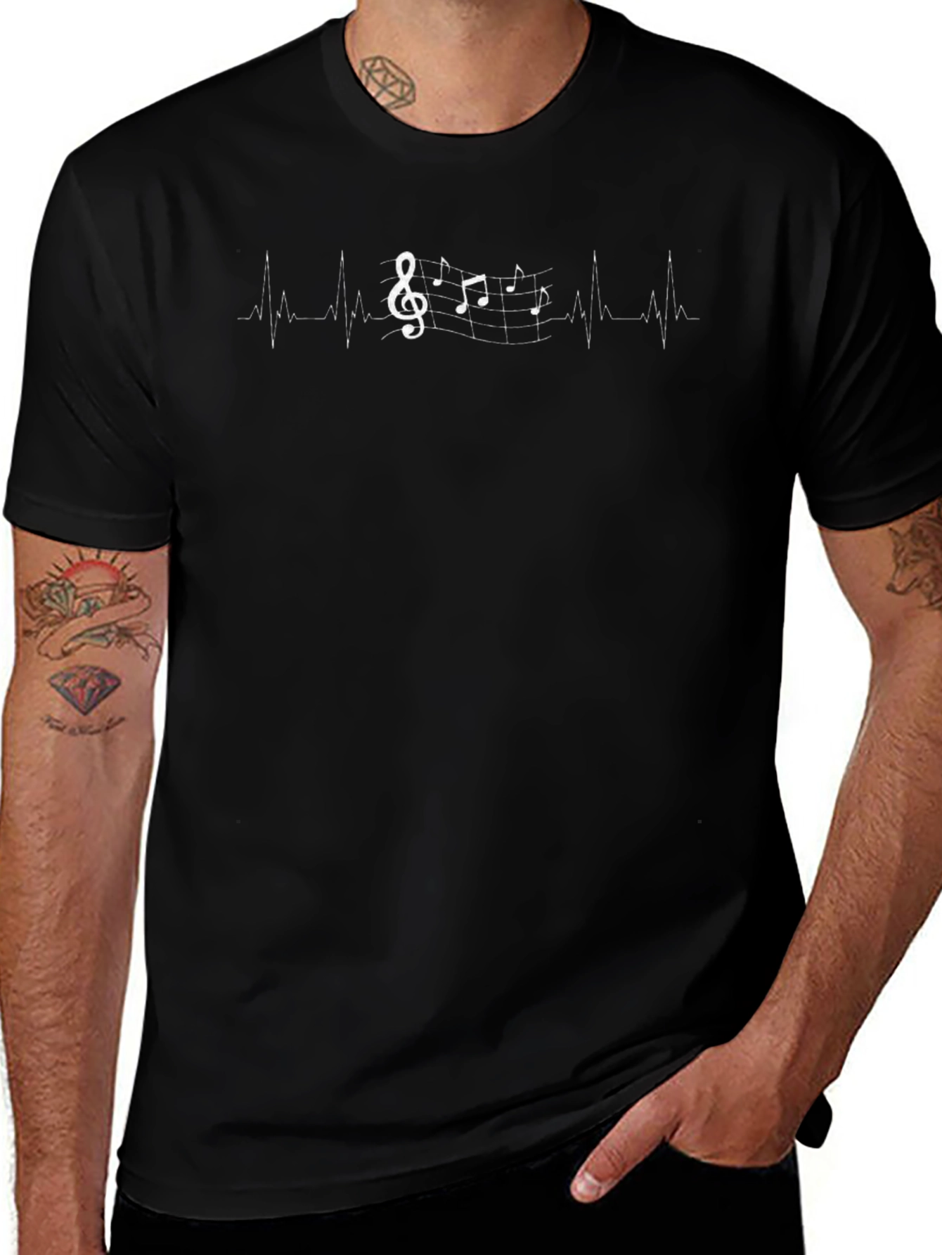 Variant 5 of Music Heartbeat T-Shirt - Musician's Style