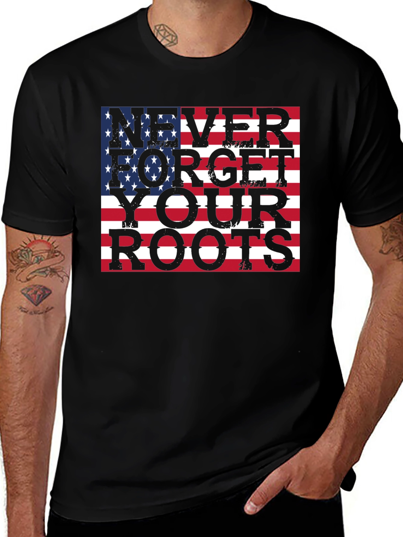 Variant 4 of Never Forget Your Roots Patriotic T-Shirt