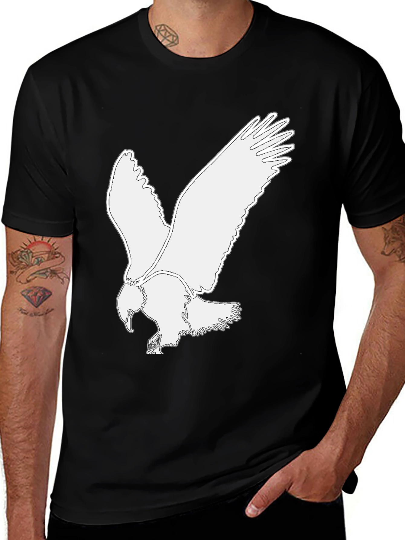 Variant 10 of Black Eagle Graphic Tee - Men's Crew Neck T-Shirt