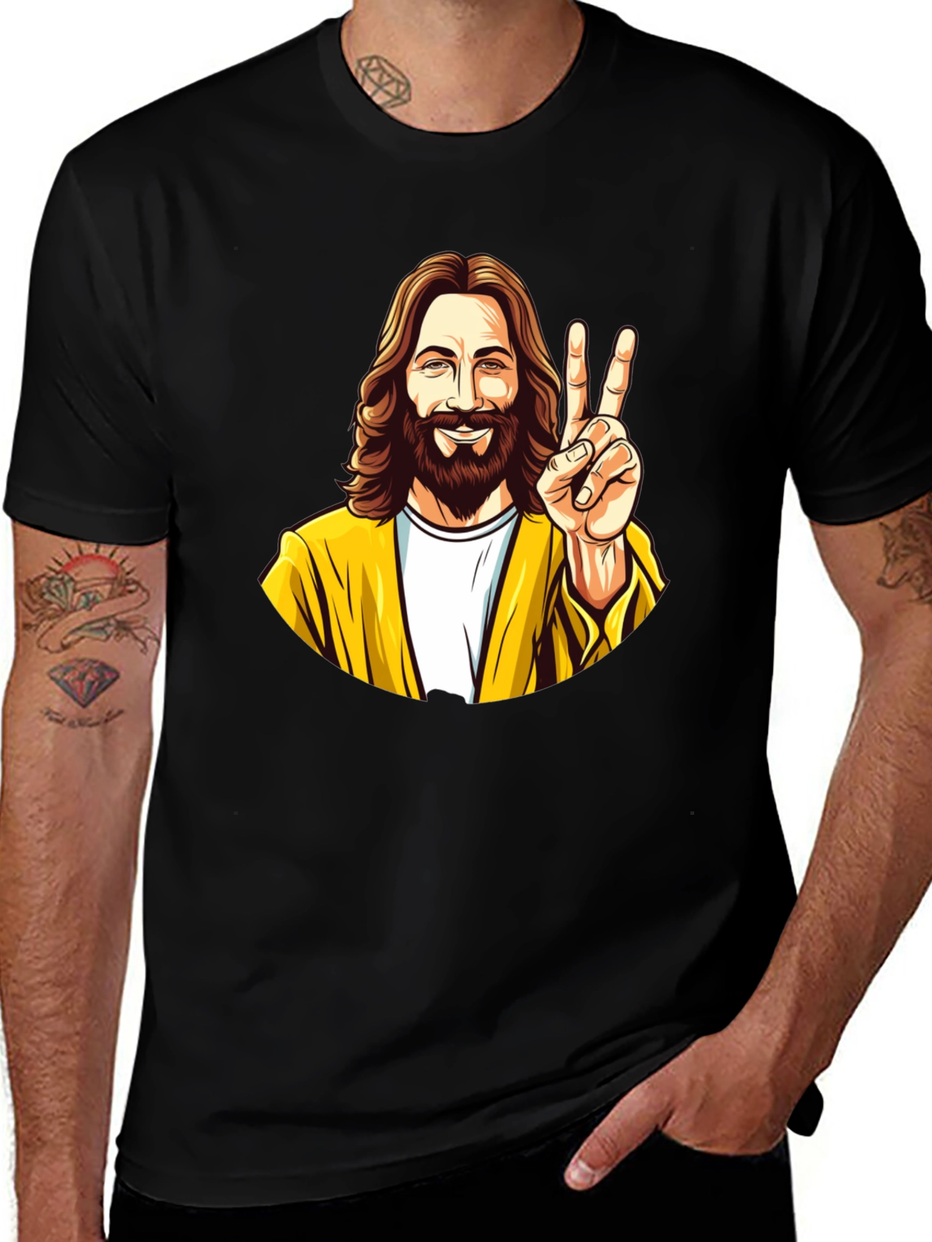 Variant 12 of Peace Jesus Black T-Shirt