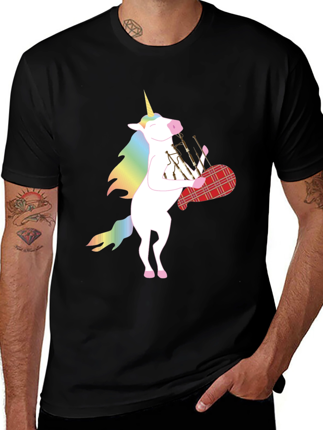 Variant 24 of Unicorn Bagpipes Black T-Shirt