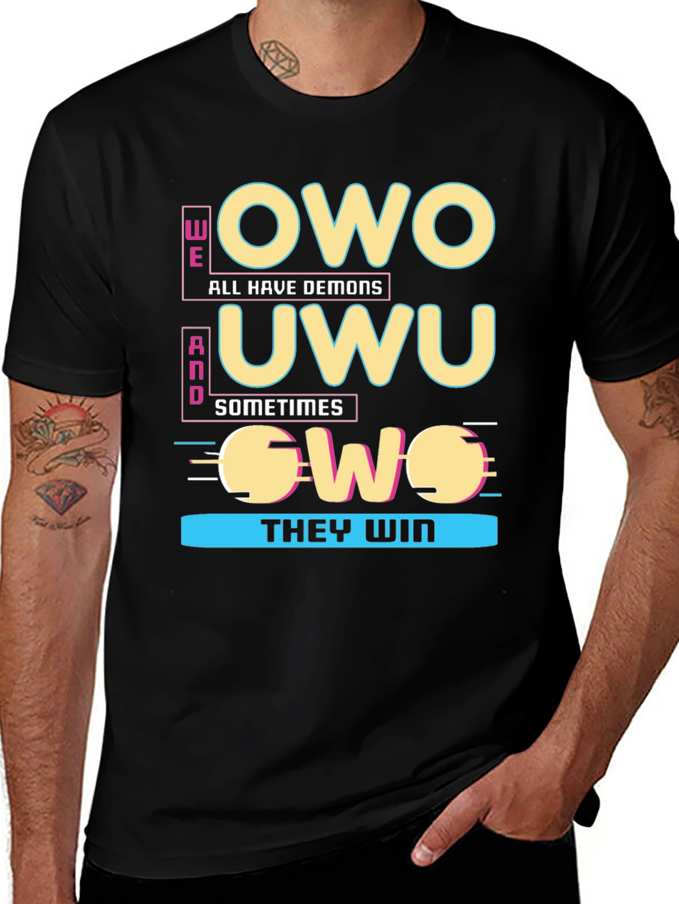 Owo Uwu OwO T-Shirt - All Have Demons