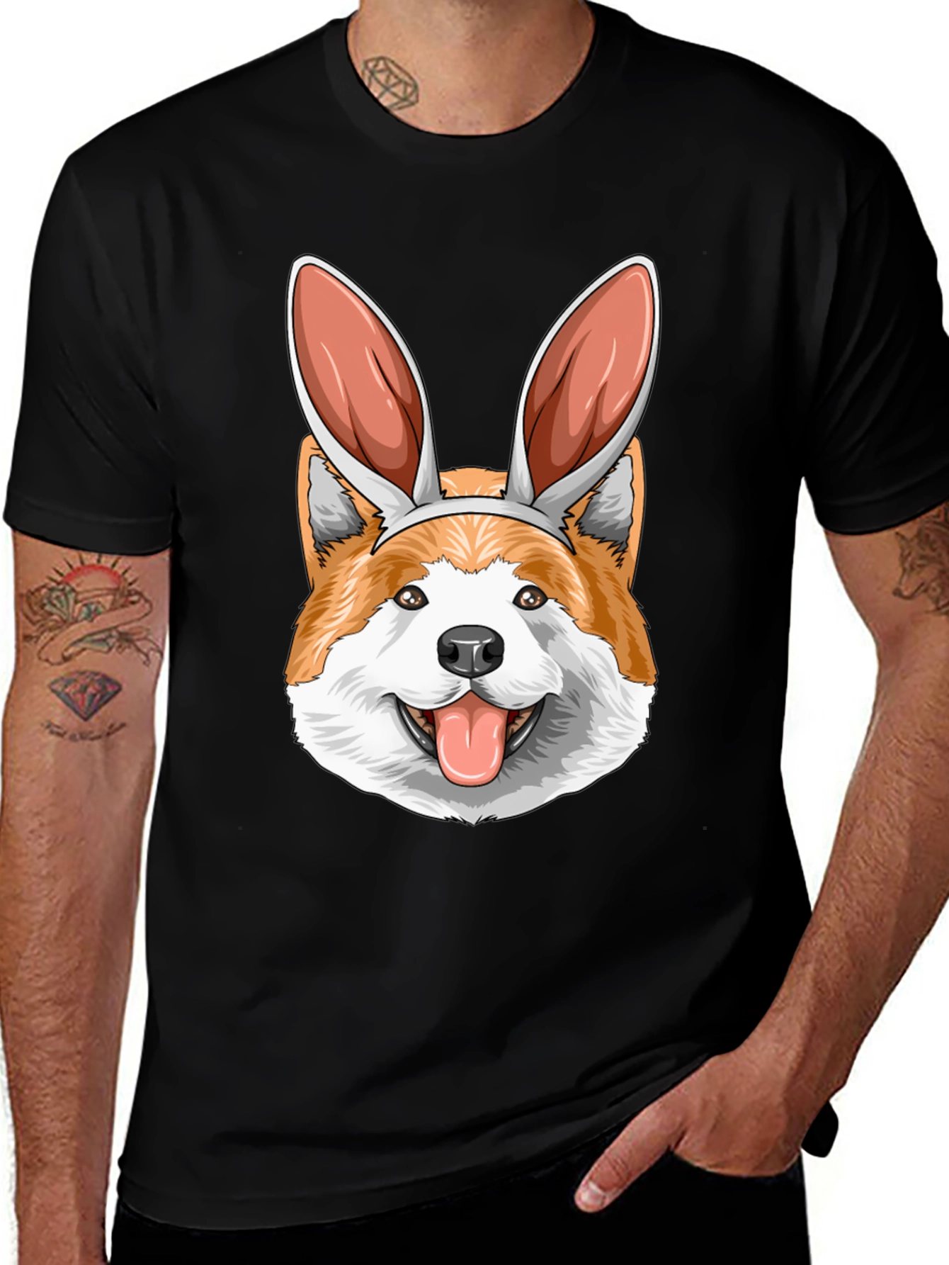 Easter Dog T-Shirt: Corgi Bunny Ears Tee
