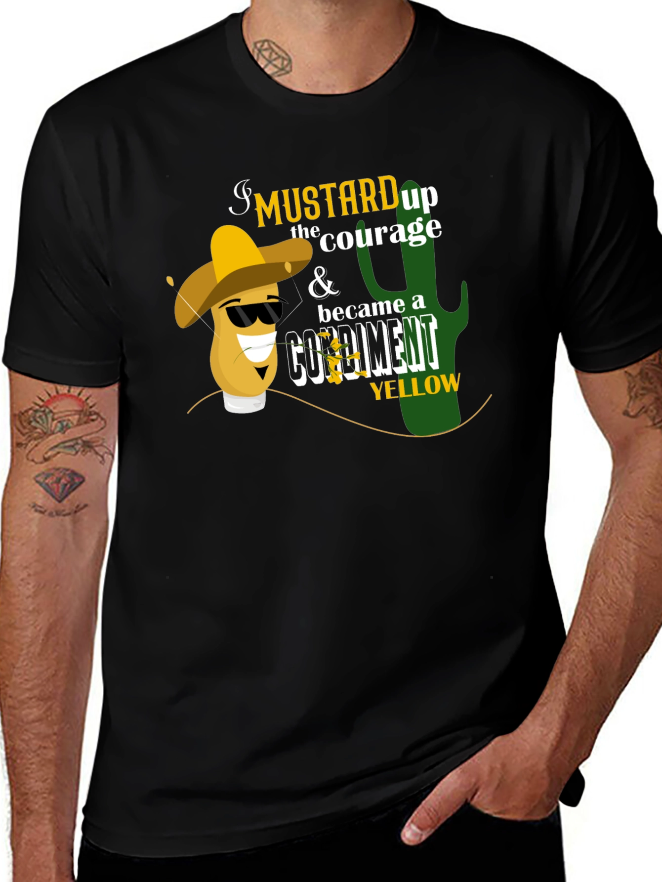 Variant 16 of Mustard Courage Black T-Shirt