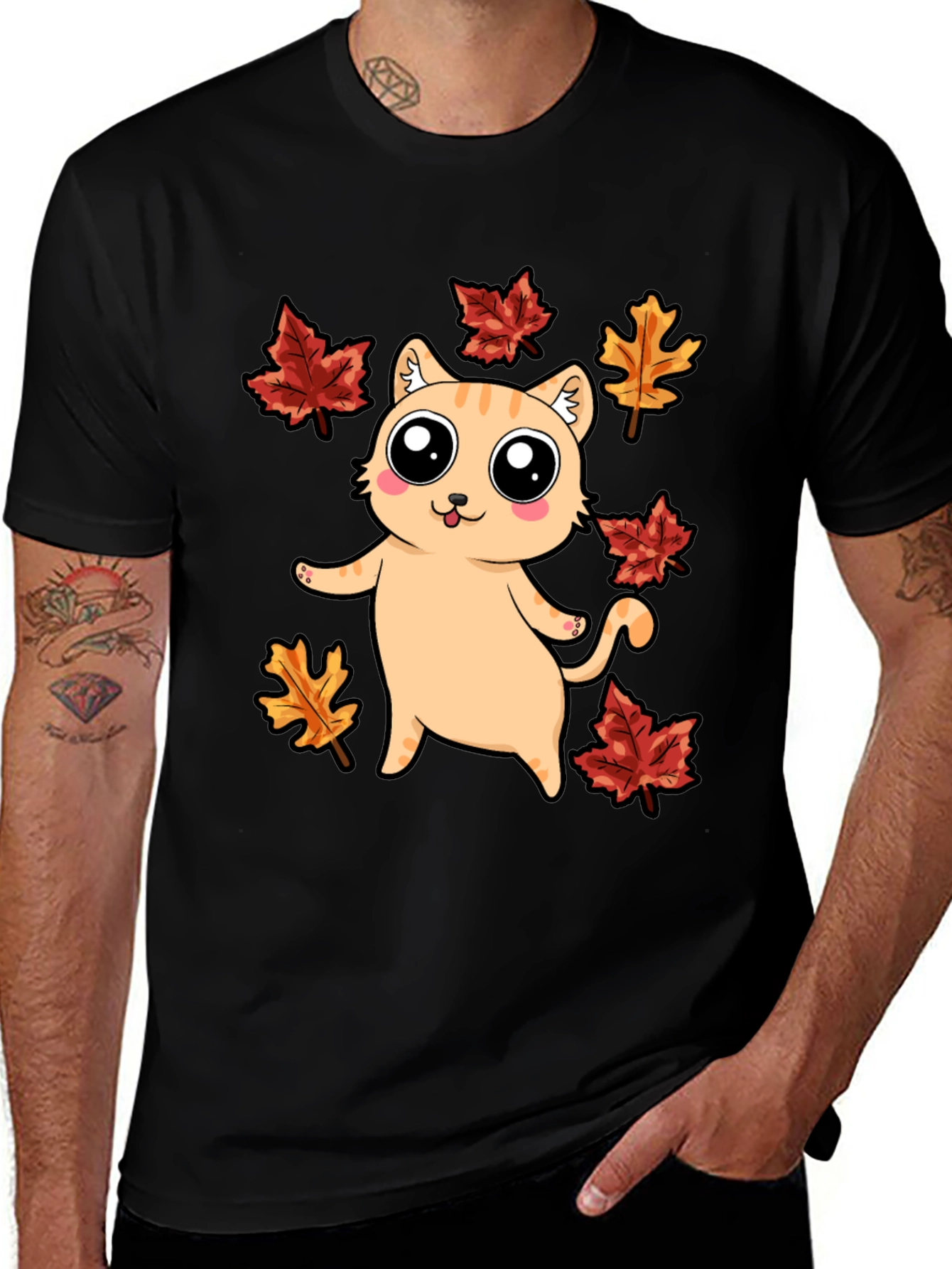 Variant 8 of Cute Autumn Cat T-Shirt