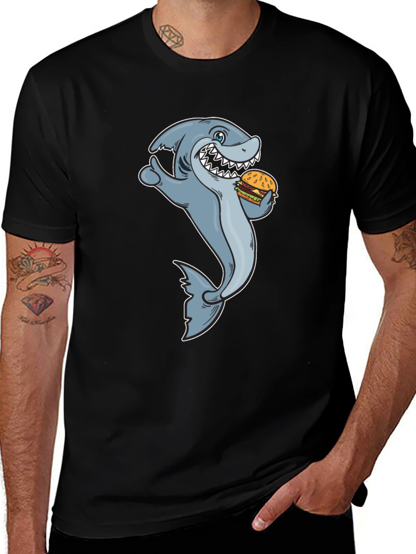 Variant 30 of Shark Burger Graphic T-Shirt - Mens