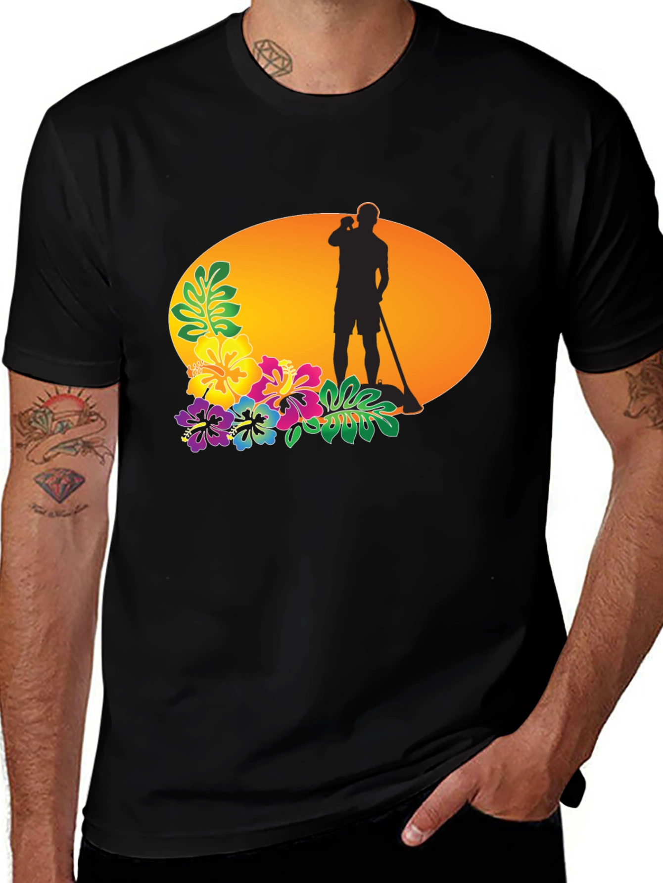 Sunset Paddleboarder Graphic Tee