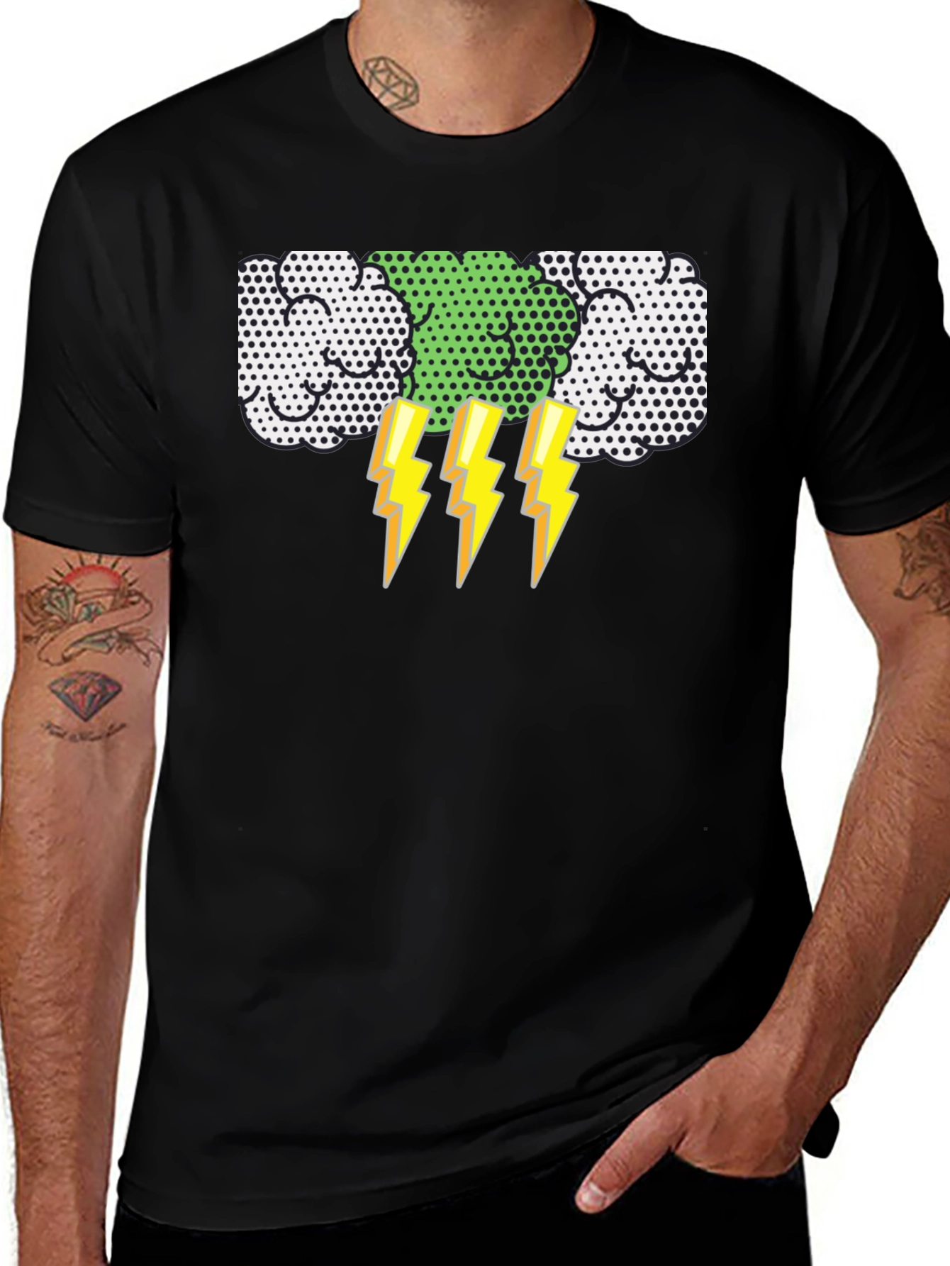 Variant 16 of Lightning Bolt Graphic T-Shirt - Black
