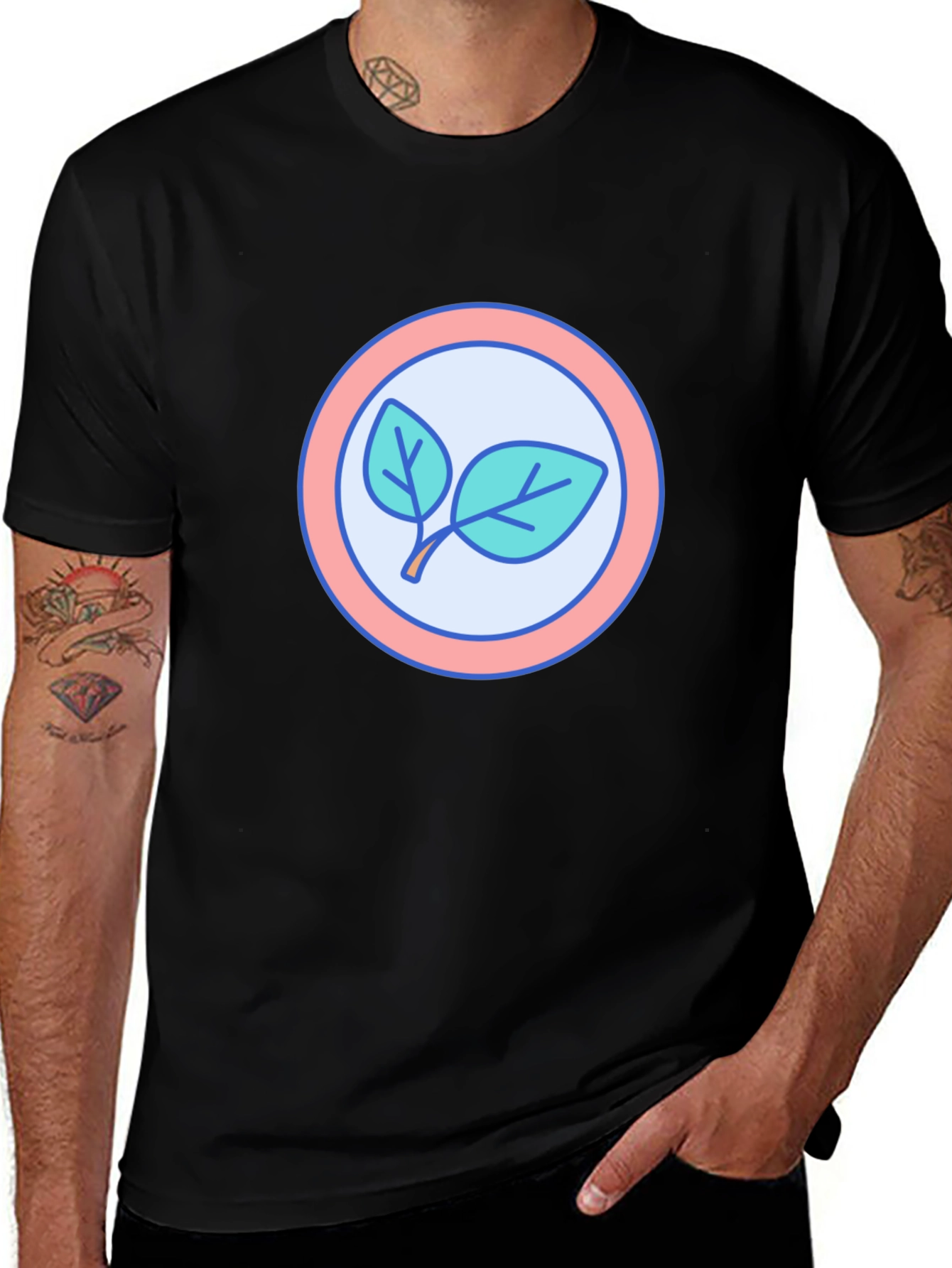 Variant 12 of Leaf Circle Graphic T-Shirt - Modern Casual Tee